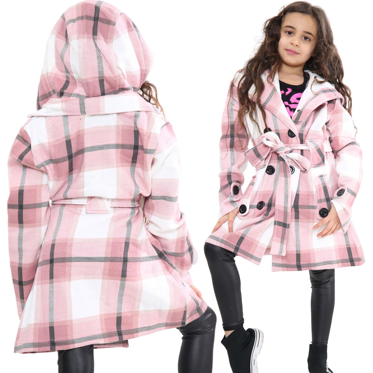 A2Z 4 Kids Parka Jacket Hooded Warm Jacket Oversized Belted Cuffs 5 -13 Years