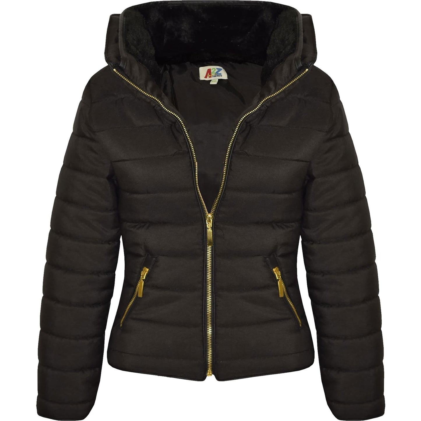 Girls Jacket Kids Padded Puffer Bubble Fur Collar Quilted Warm Thick Coats 3-13 Y