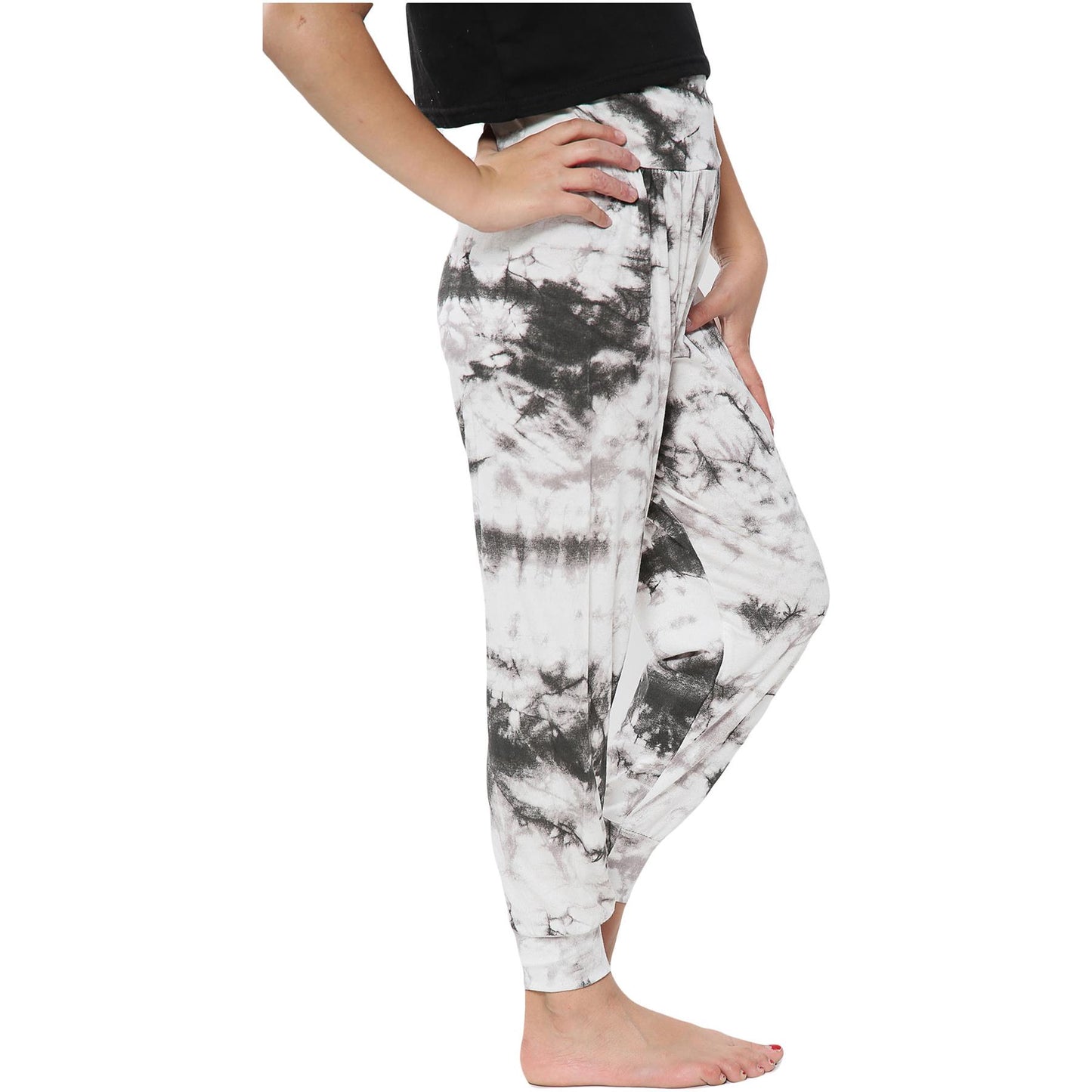 Kids Girls Ali Baba Harem Trouser Tie Dye Print Fashion Trendy Leggings 5-13 Yrs