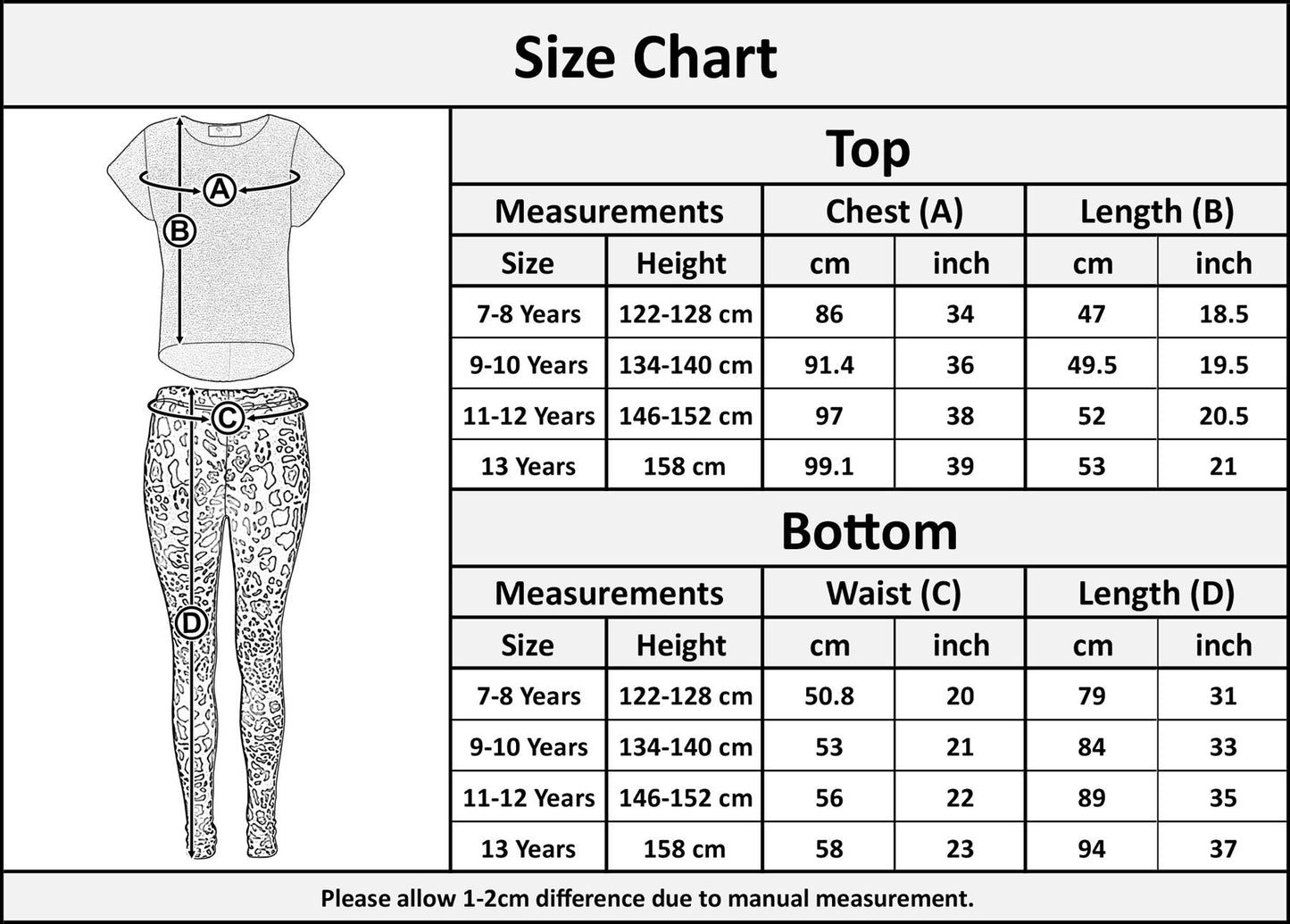 Kids Girls OMG Print T Shirt Top & Wet Look Leopard Legging Outfit Set 7-13 Yrs
