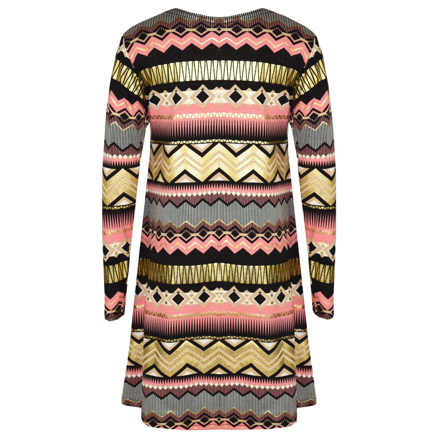 Girls Skater Dress Kids Aztec Print Summer Party Swing Midi Dresses 7-13 Years