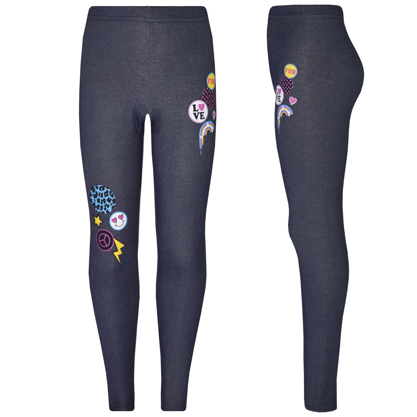Girls Top Kids Good Vibes & Emojis Print T Shirt Tops & Jegging Set 7-13 Years