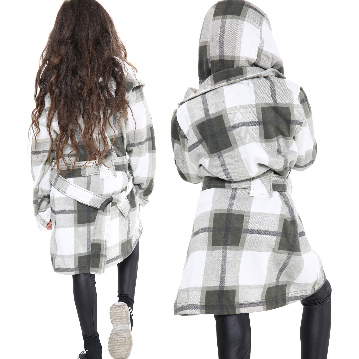 A2Z 4 Kids Parka Jacket Hooded Warm Jacket Oversized Belted Cuffs 5 -13 Years