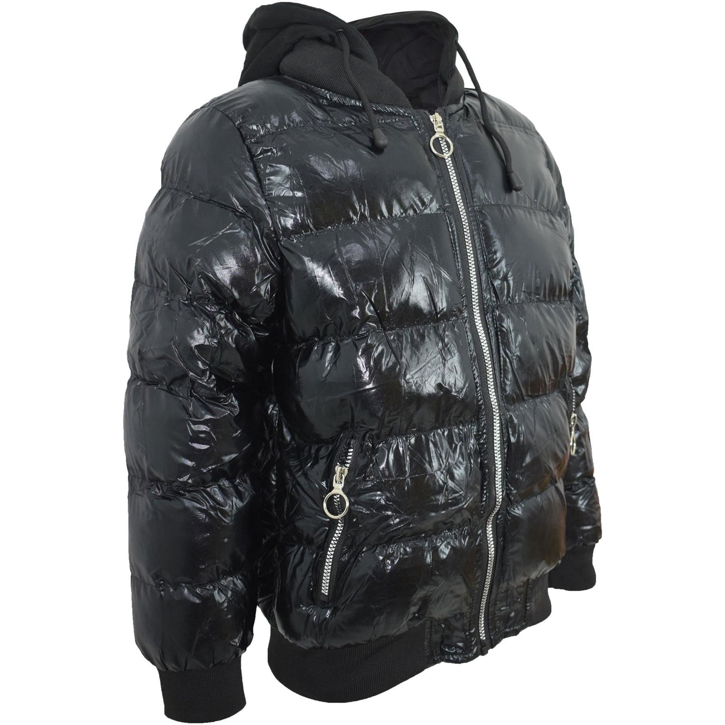 Kids Girls Boys Fashion Shiny Padded Jacket Metallic Wet Look Bubble Coat