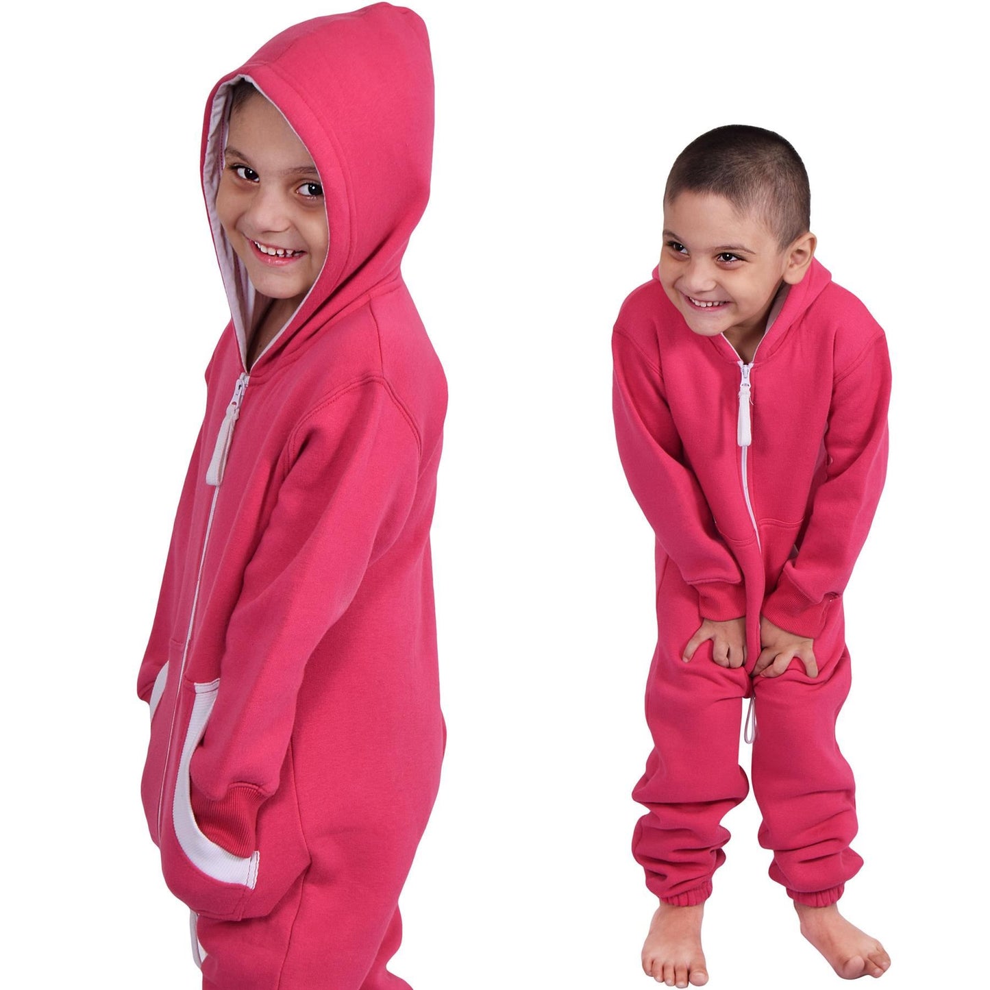 A2Z Onesie One Piece Kids Pink Pyjamas Sleepsuit Costume Girls Age 5-13 Years