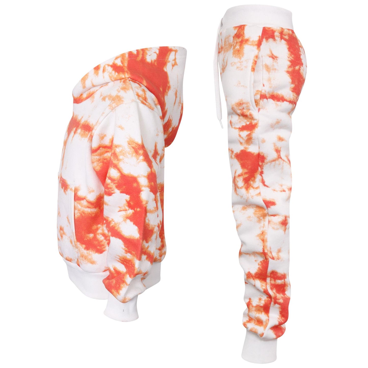 Kids Cropped Tie Dye Tracksuit Hoodie Jogging Sweatpants Girls Age 5-13 Years