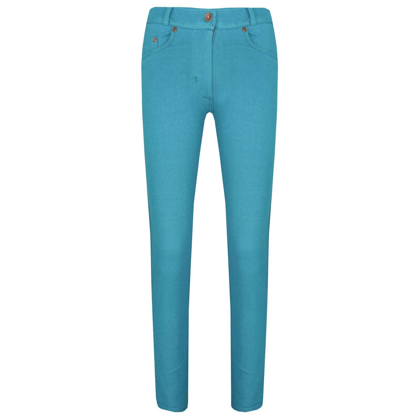 Kids Skinny Jeans Girls Stretchy Jeggings Fit Pants Coloured Trousers 5-13 Years