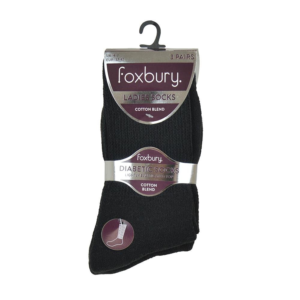 A2Z Women Diabetic Non-Elastic Comfortable 3 Pack Soft Extra Wide Top Grip Socks