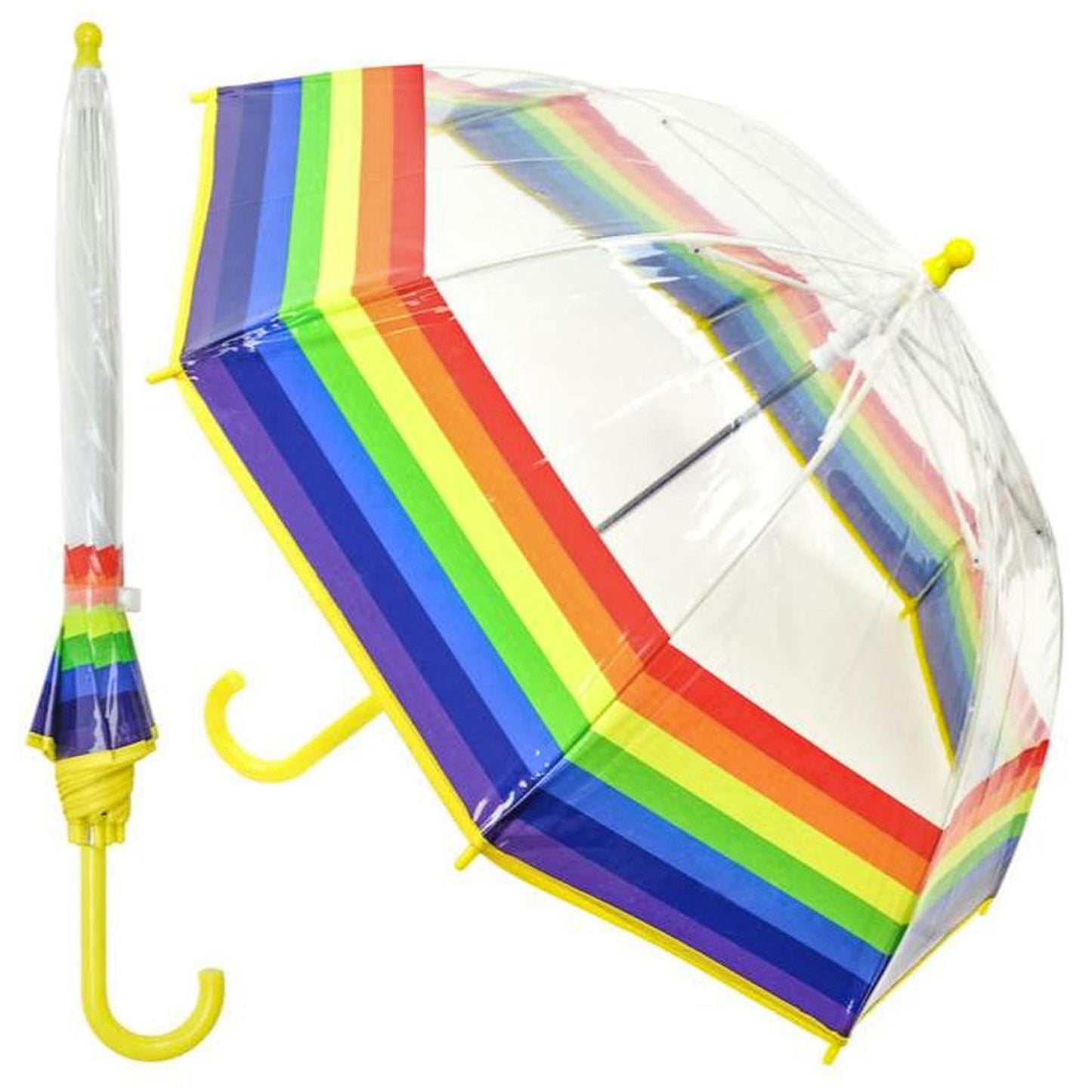 A2Z Kids POE Clear Dome Umbrella Wind and Rain Resistant Outdoor Travel Brolly