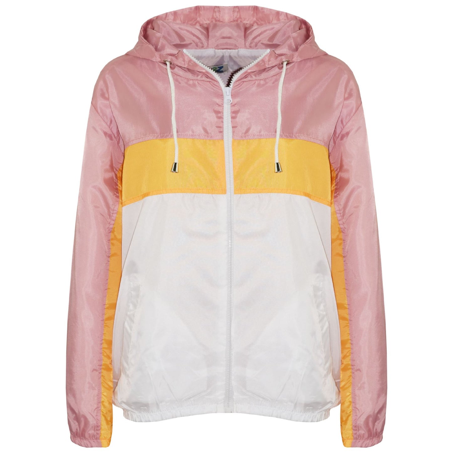 Kids Boys Girls Windbreaker Contrast Block Hooded Jackets Rain Mac Raincoat 5-13
