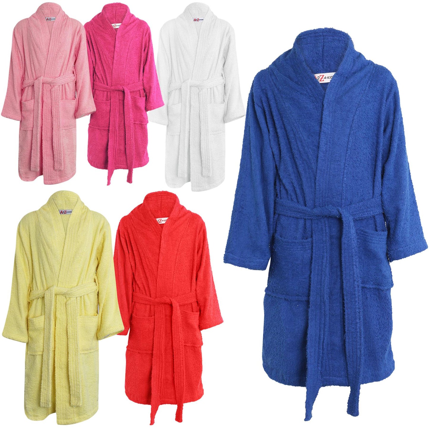 A2Z 4 Kids Girls Boys Towel Bathrobe Shawl Collar Soft for Age 5-13 Years