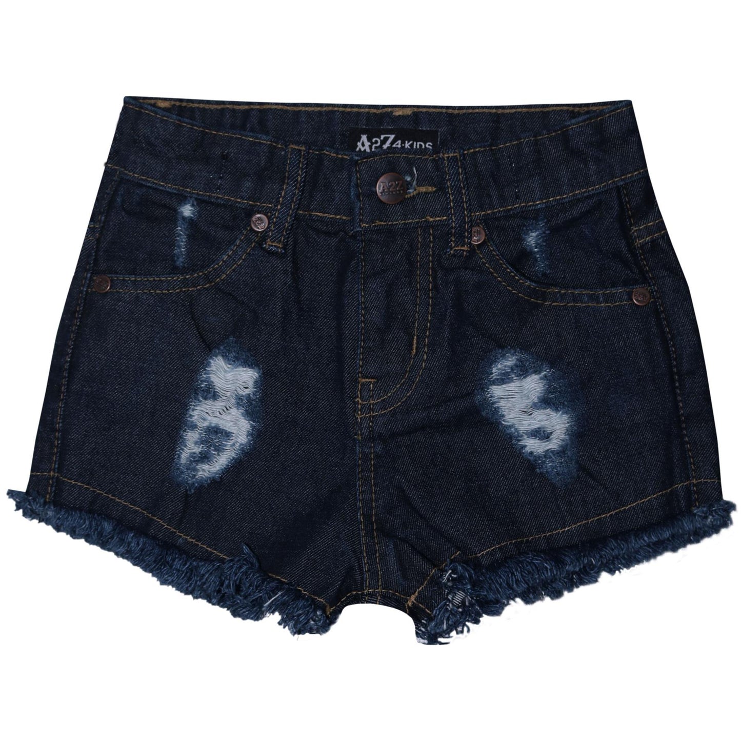 A2Z 4 Kids Girls Shorts Skinny Ripped Jeans Denim Stretch Short Casual�Half�Pant