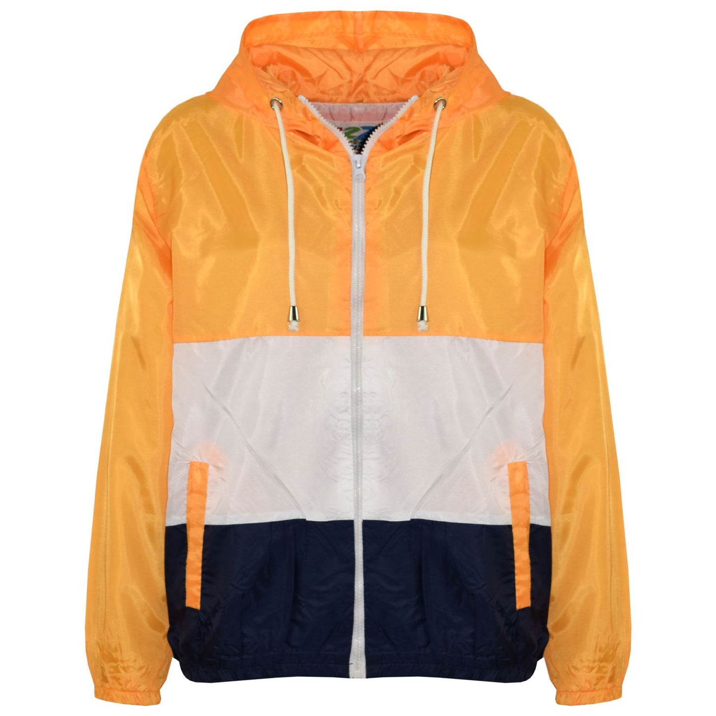 Kids Girls Boys Windbreaker Contrast Panel Jackets Hooded Raincoat Rain Mac 5-13