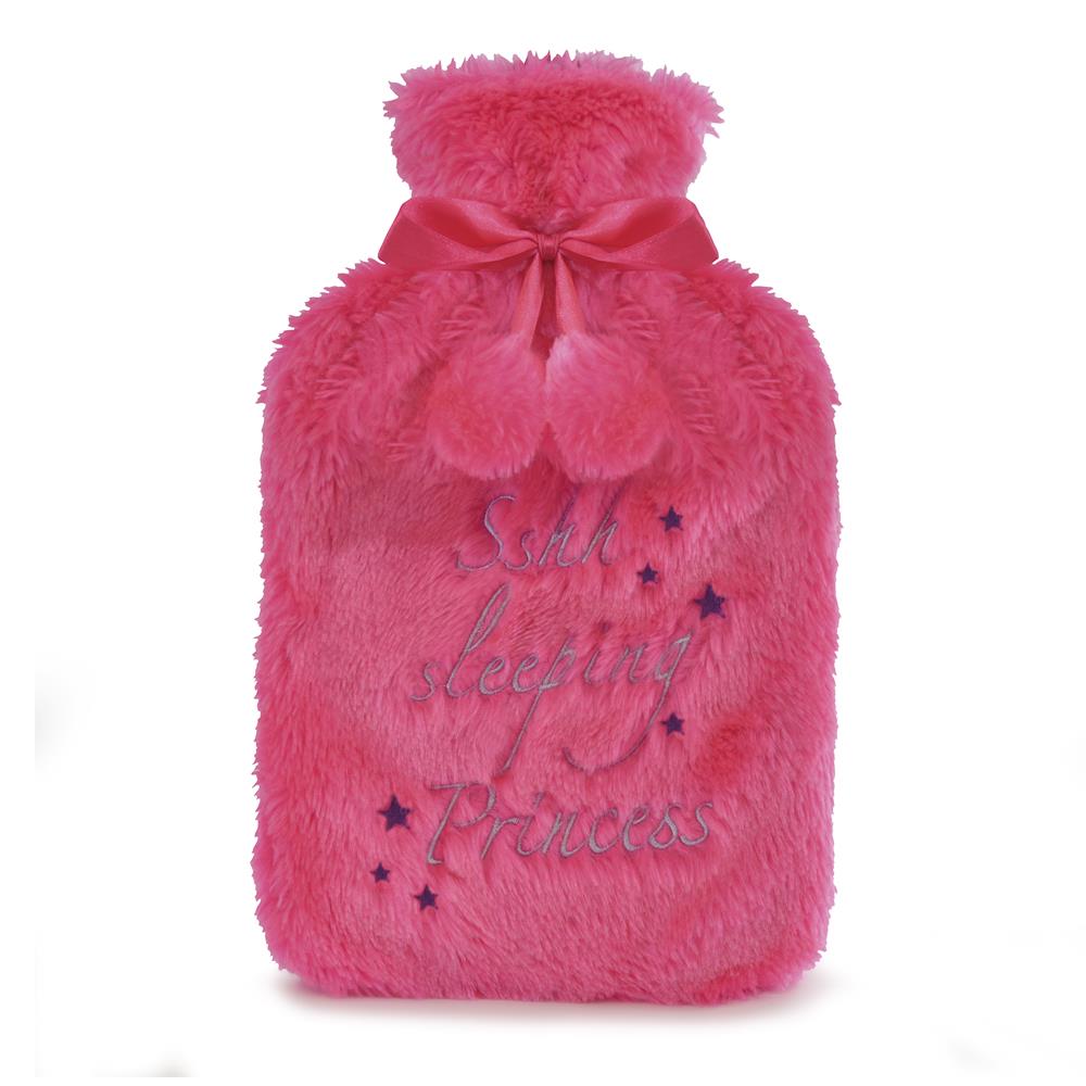 A2Z Hot Water Bottle 2 Litre Slogan Embroidered Fleece Cover Hot Water Bag