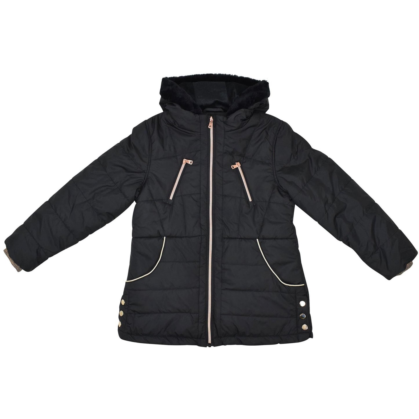 Kids Girls Longline Fashion Padded Casual School Jacket Bubble Coat 5-13 Years