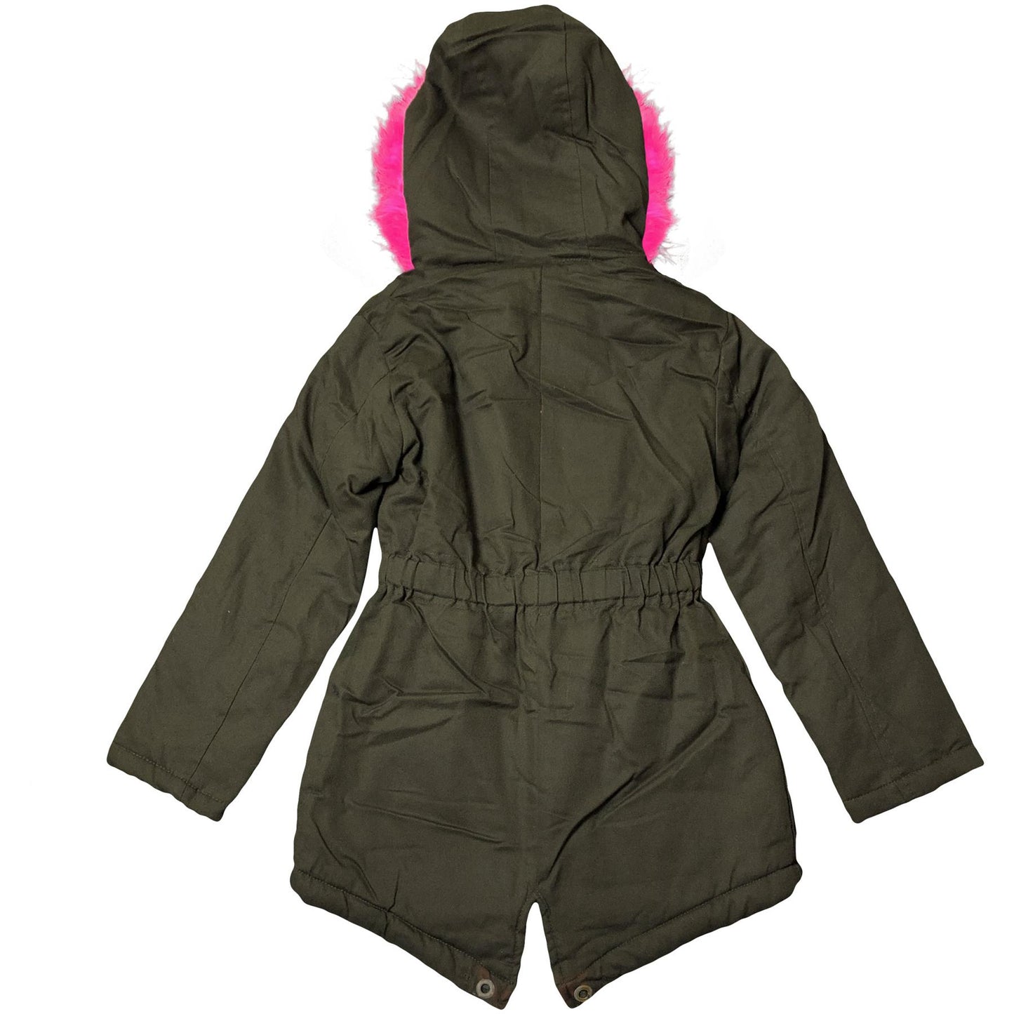 Kids Girls Faux Fur Parka Jacket Hooded Unused Slightly Faded Marks Damaged 2-7