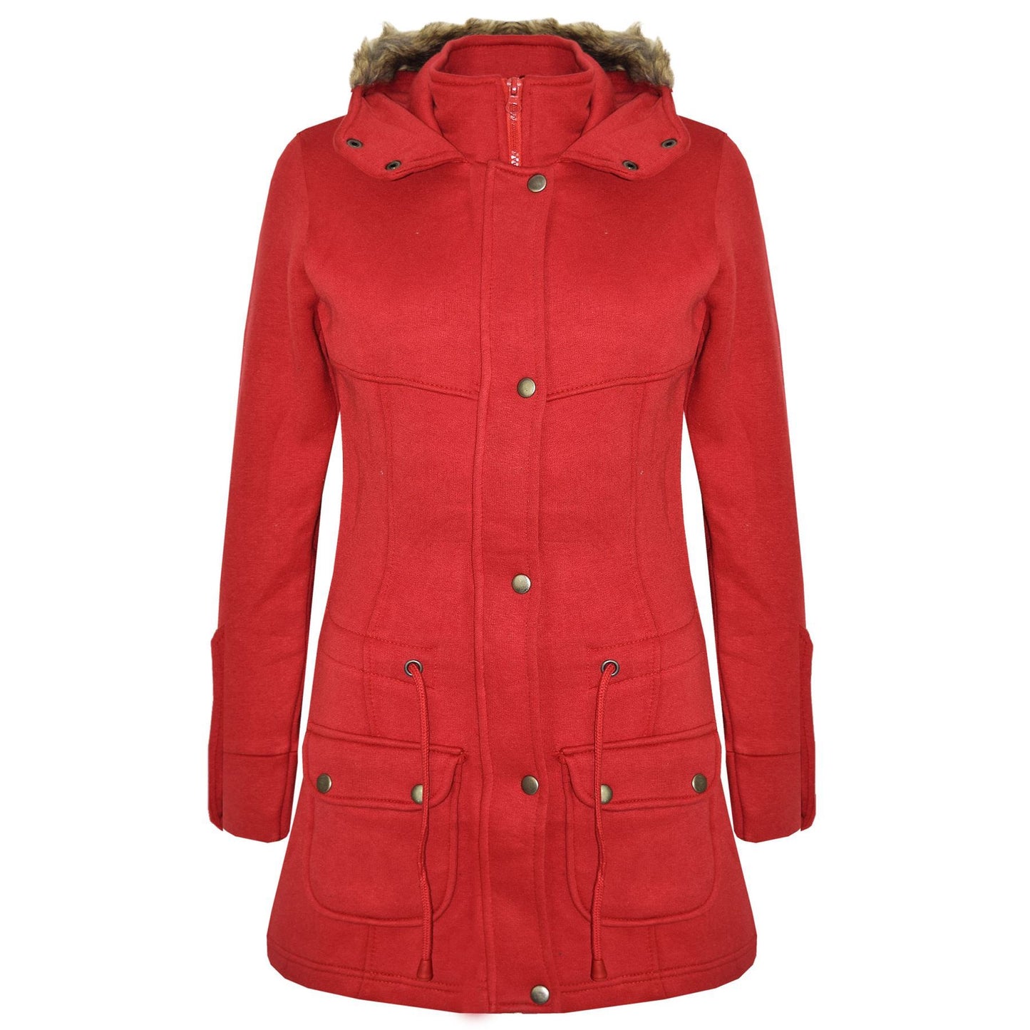 GIRLS COAT KIDS FLEECE PARKA JACKET LONG FAUX FUR HOODED SUMMER COATS AGE 7-13Y