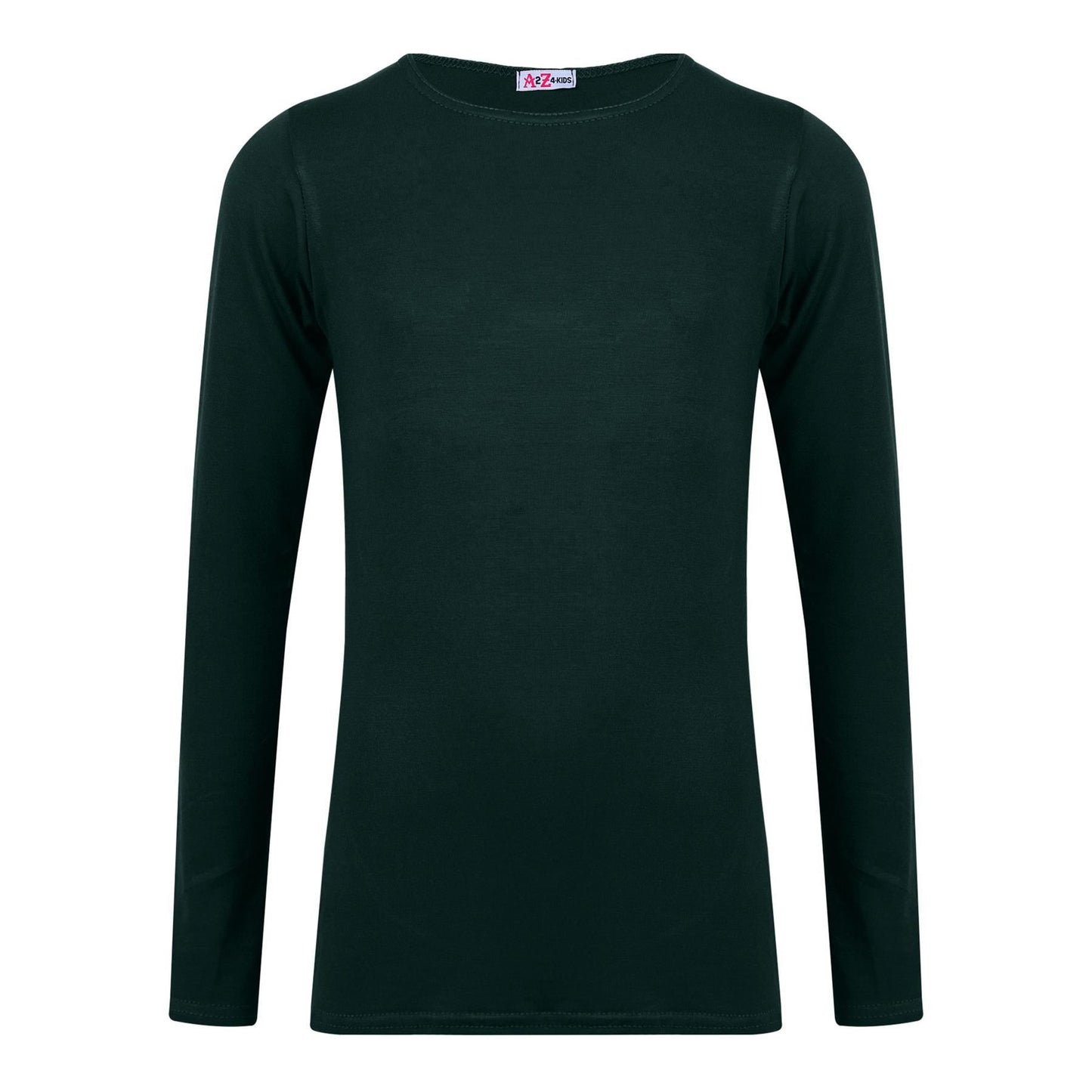 A2Z 4 Kids Girls Plain Long Sleeve T Shirt Soft Feel PE School Activewear Shirts