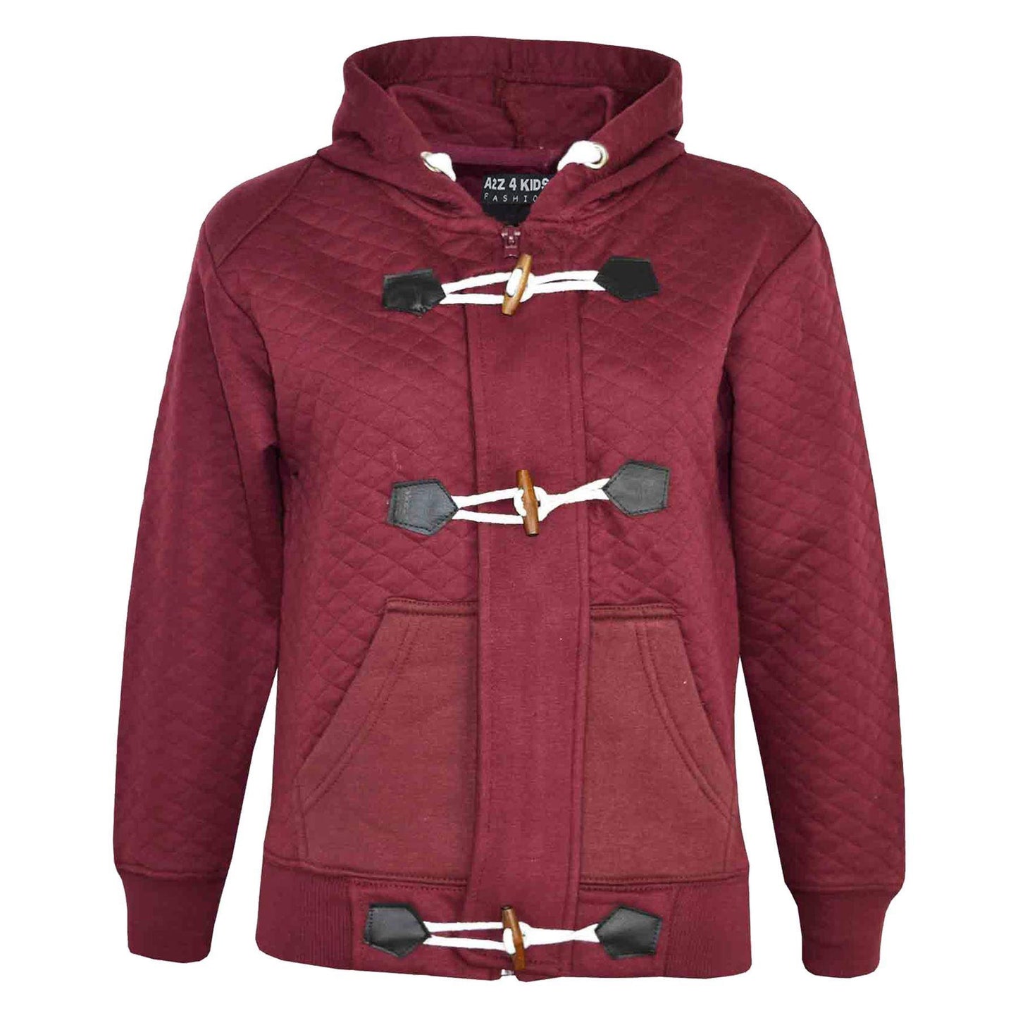 KIDS GIRLS BOYS DUFFEL HOODIE KIDS QUILTED FLEECE HOODED JACKET AGE 7-13 YEARS
