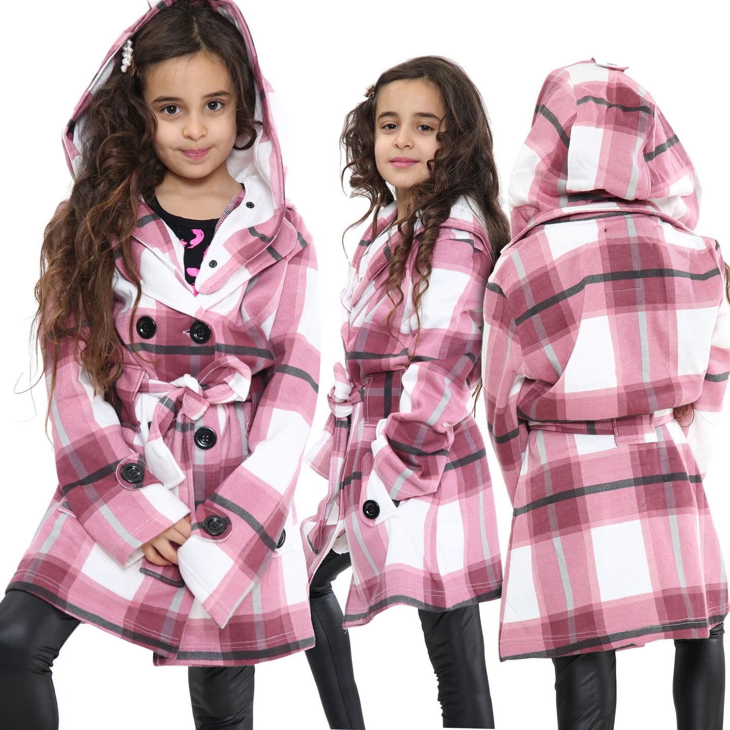 A2Z 4 Kids Parka Jacket Hooded Warm Jacket Oversized Belted Cuffs 5 -13 Years