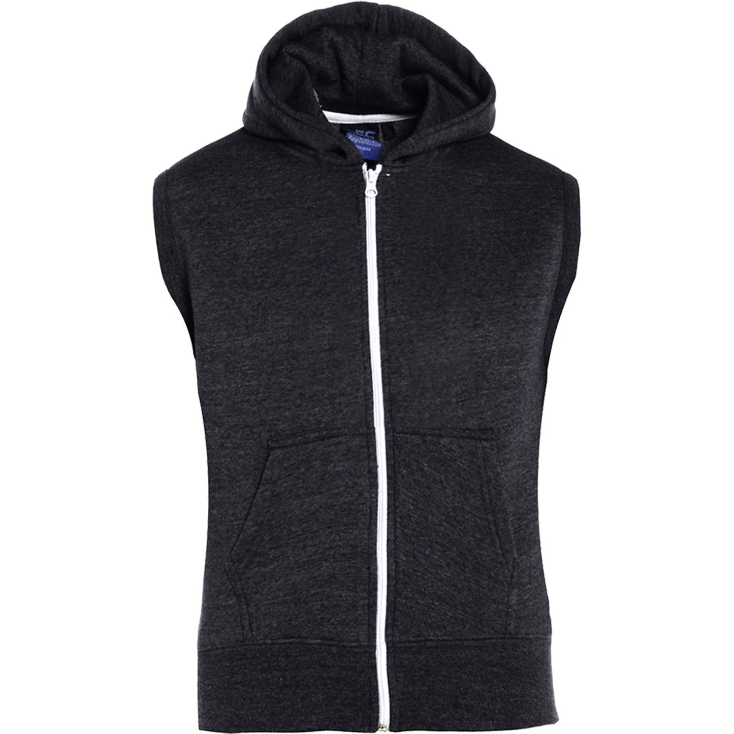 Kids Hooded Gilet Jacket Fleece Fabric No Sleeve Zipper Coat Boys Age 5-13 Year