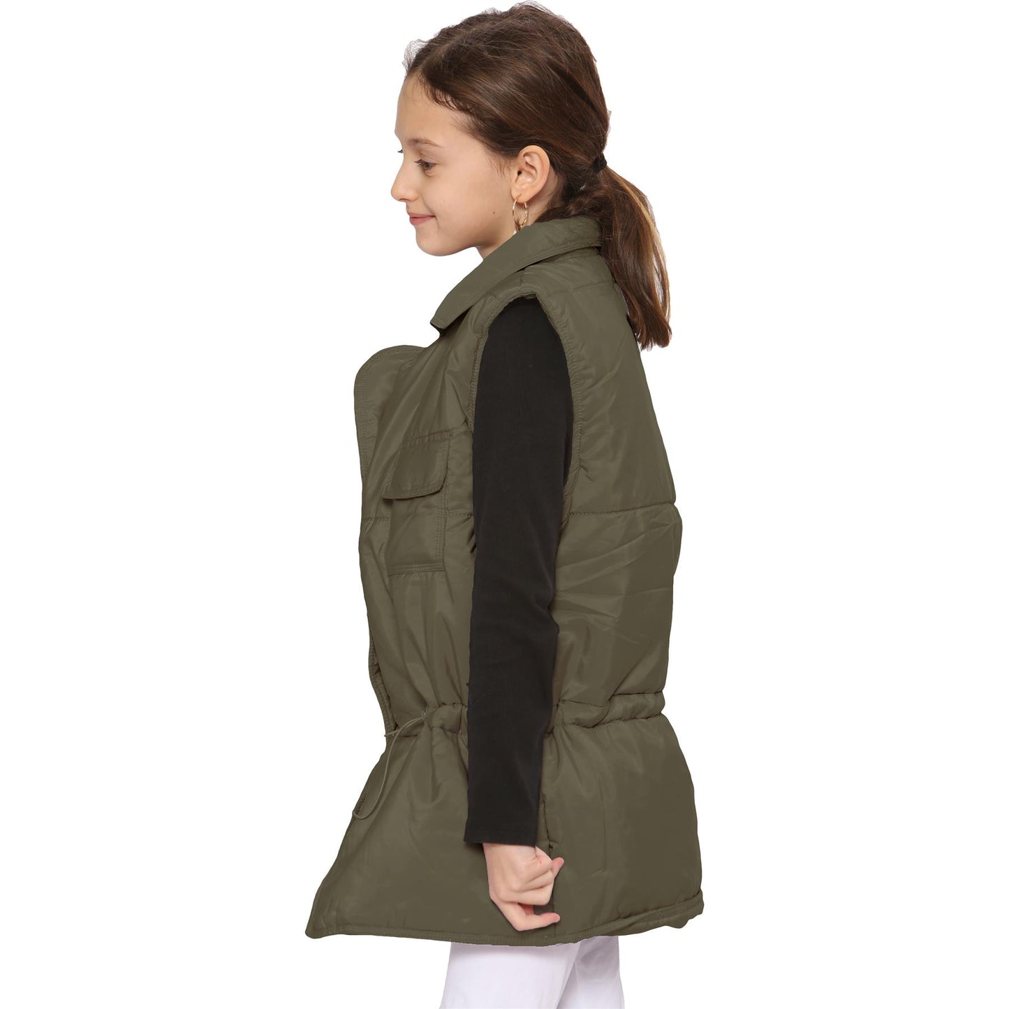 Kids Girls Sleeveless Coat Gilet Fashion Oversized Gilet Style Jacket Coat