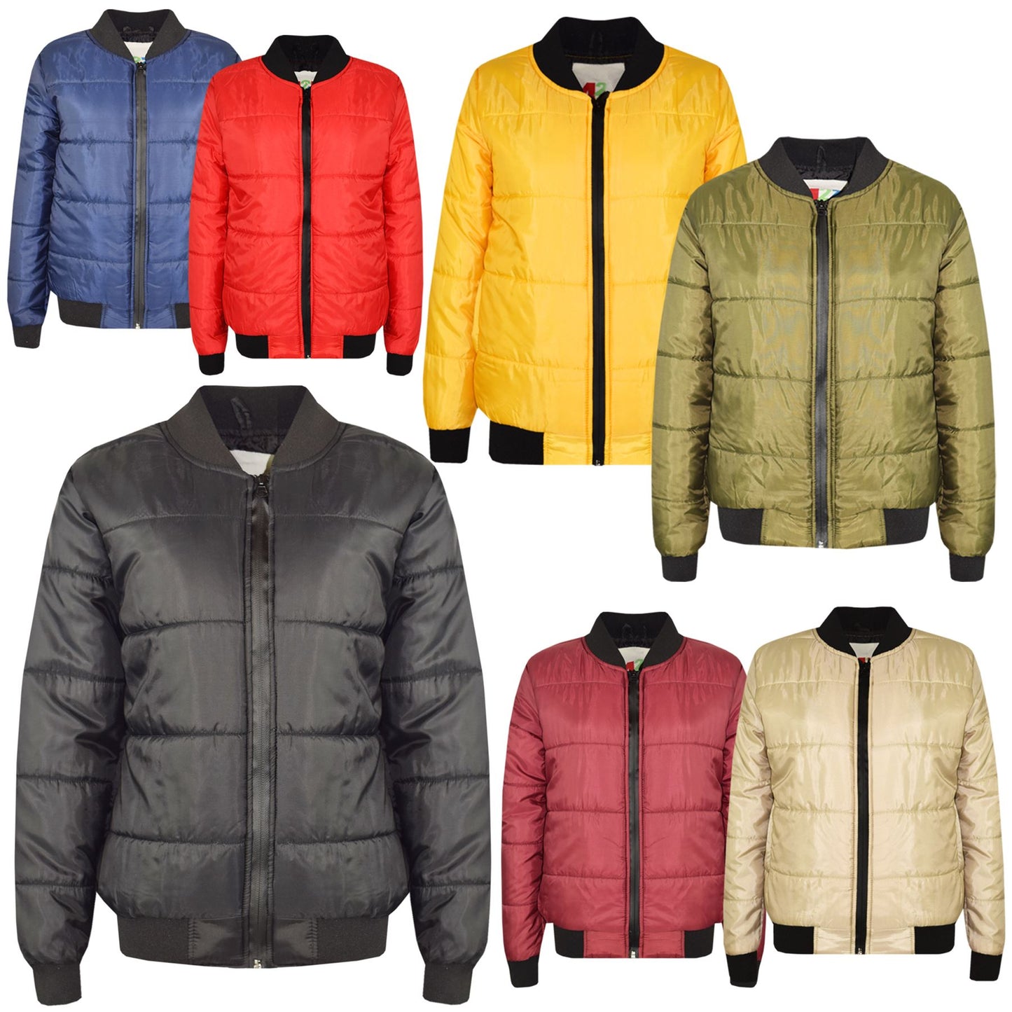 Kids Bomber Jacket Lightweight Puffer Coat School Fashion For Girls Boys 5-13 Yr