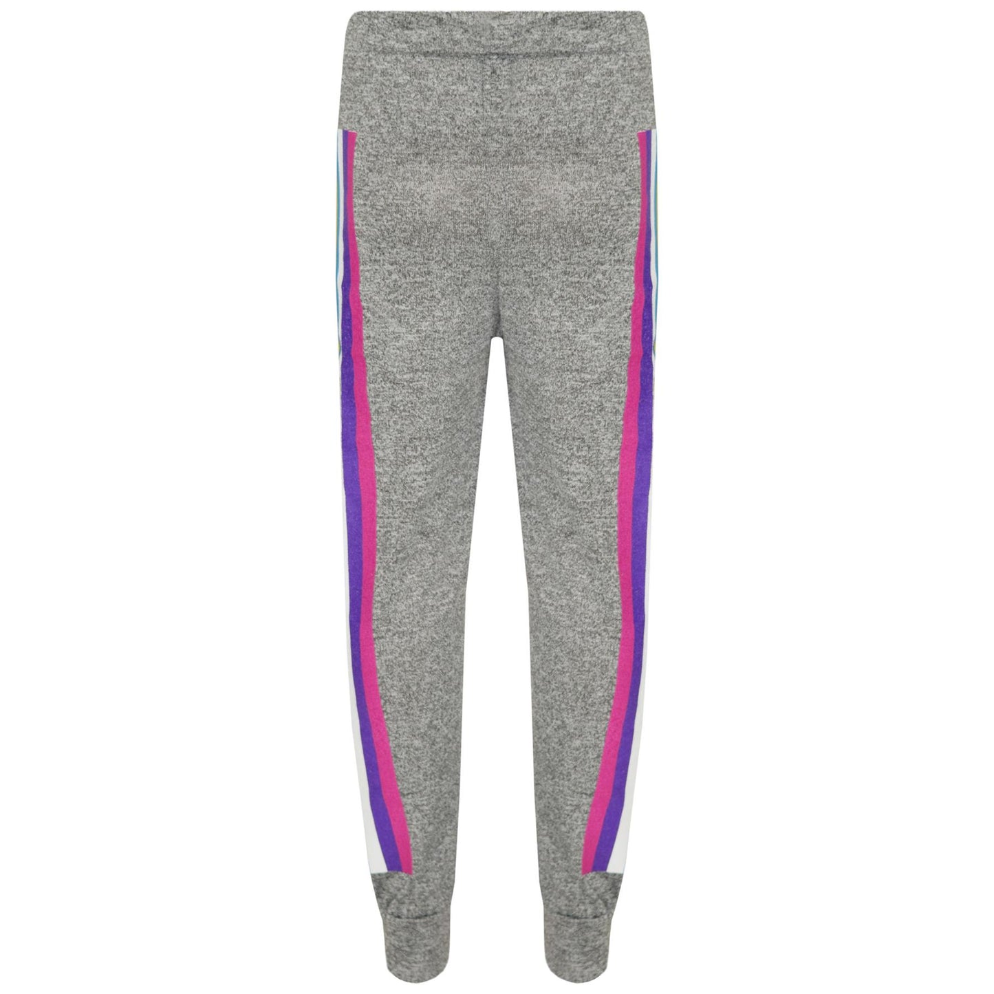 Kids Girls Lounge Suit Rainbow Striped Top Bottom Lounge Wear Tracksuit 7-13 Yr