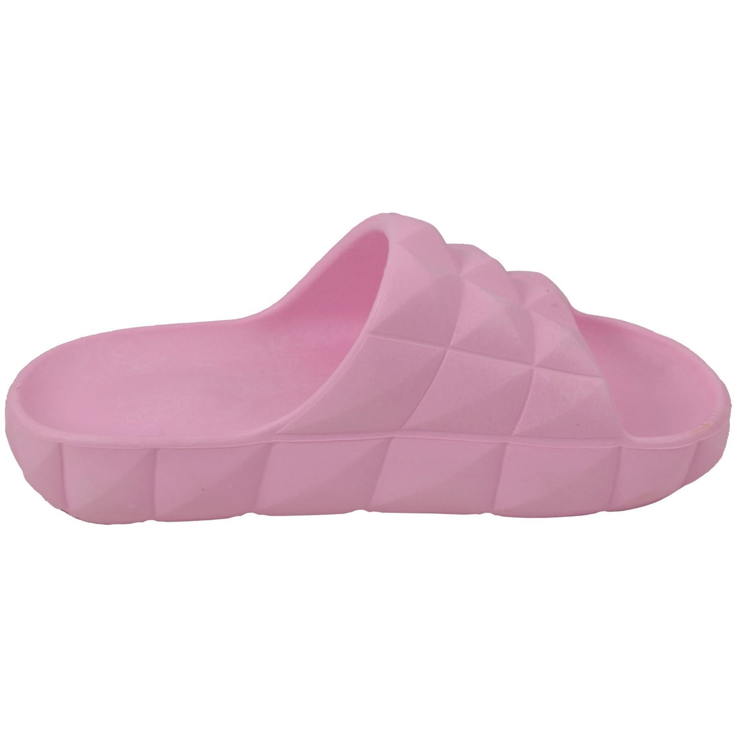 Womens Open Toe Soft Padded Diamond Slider Slip-On Casual Summer Mule Slipper