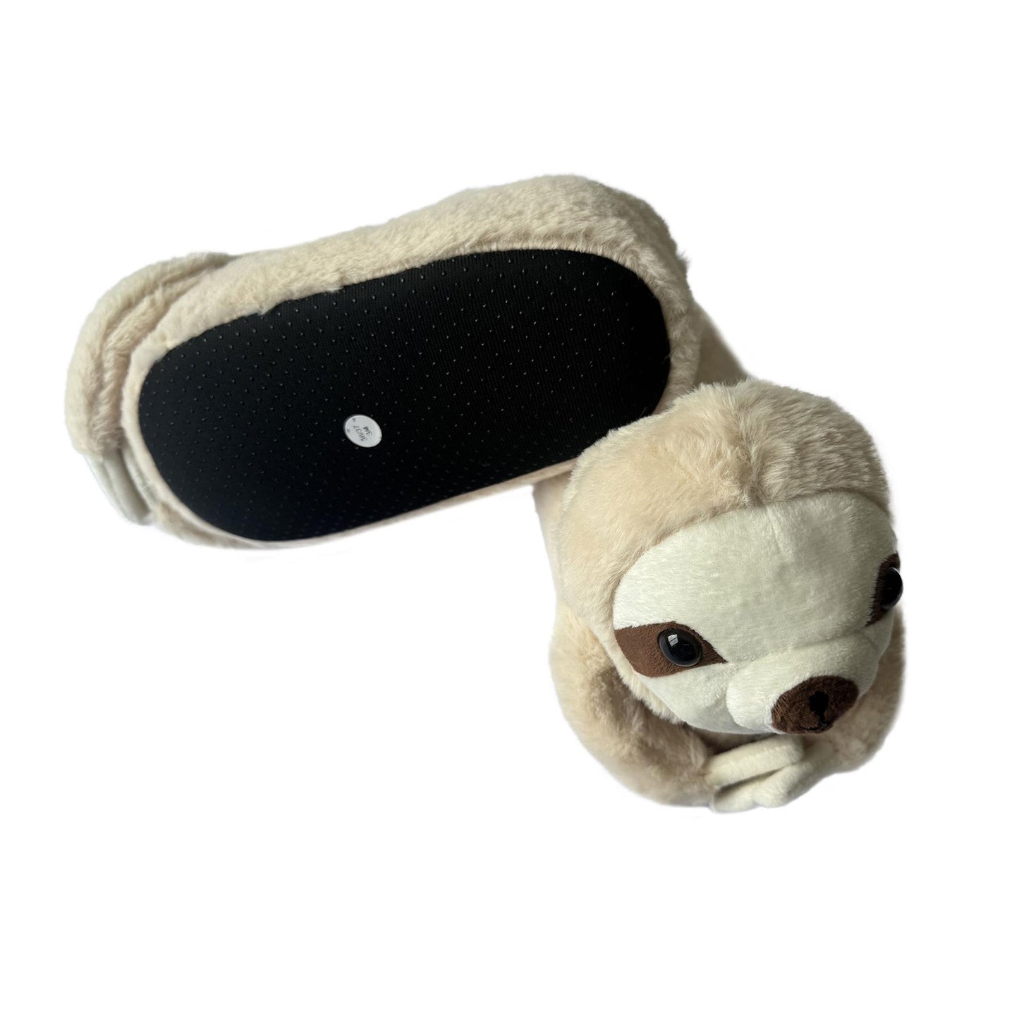 A2Z Womens Plush Slippers 3D Animal Sloth Warm and Soft Indoor House Shoes Beige