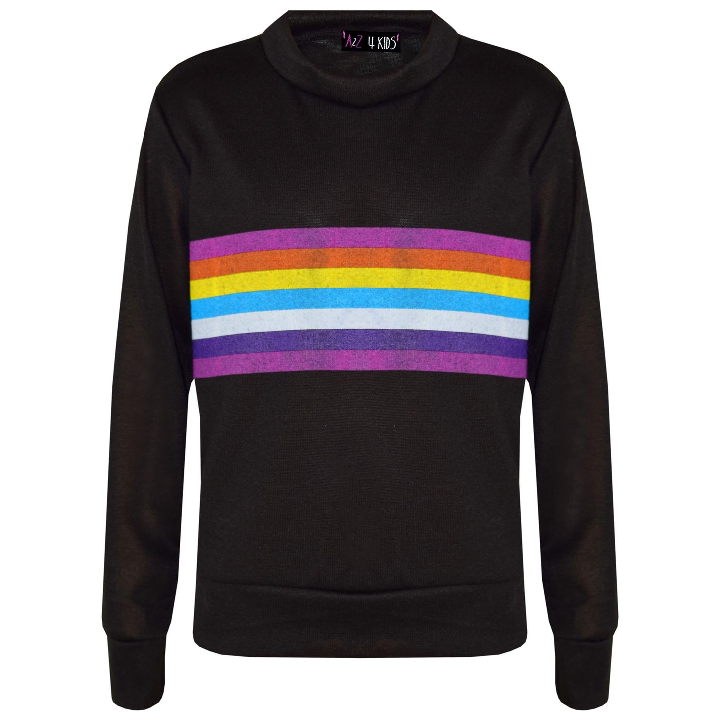 Kids Girls Lounge Suit Rainbow Striped Top Bottom Lounge Wear Tracksuit 7-13 Yr