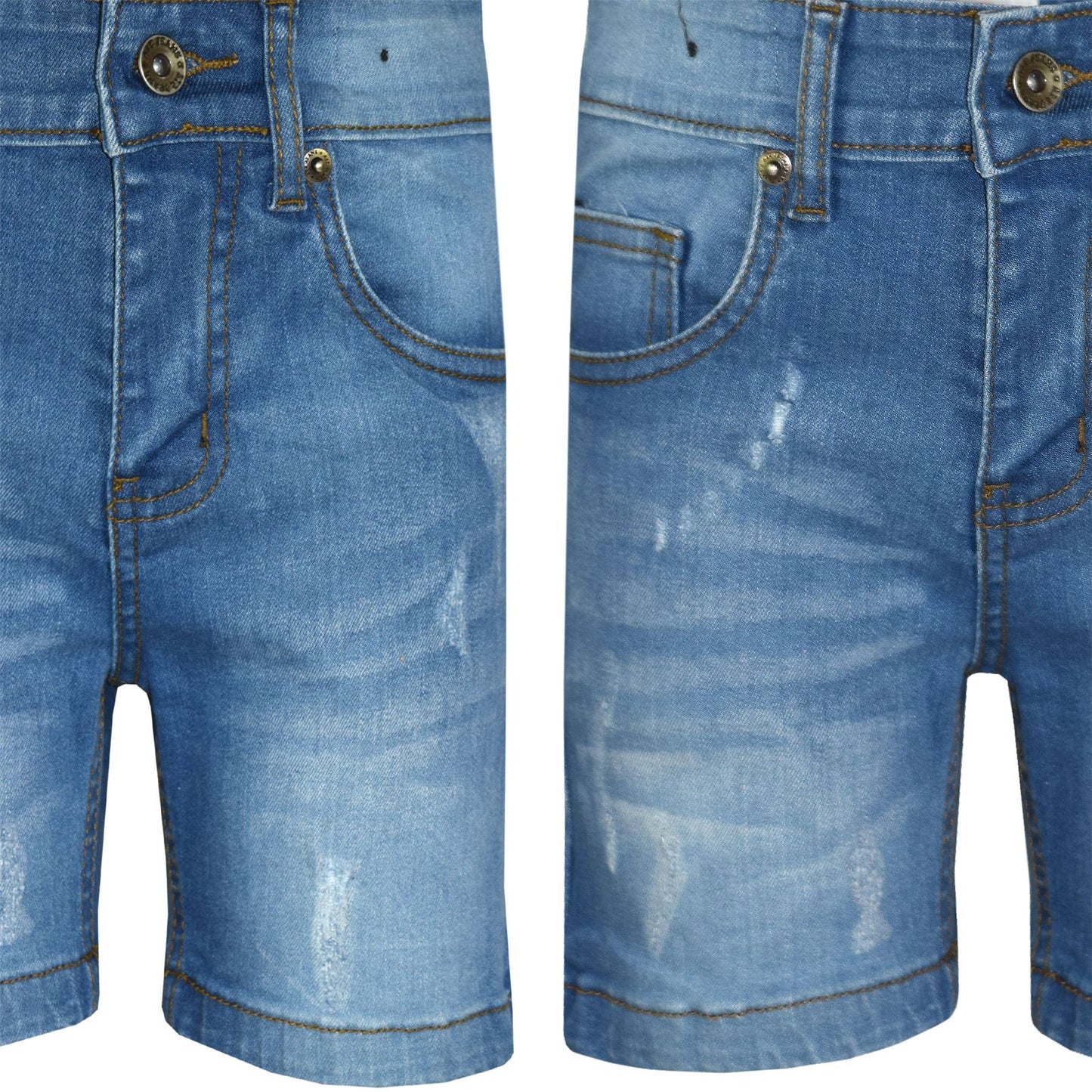 Kids Boys Distressed Denim Shorts Comfort Stretch Jeans Trouser Pants Age 5-13