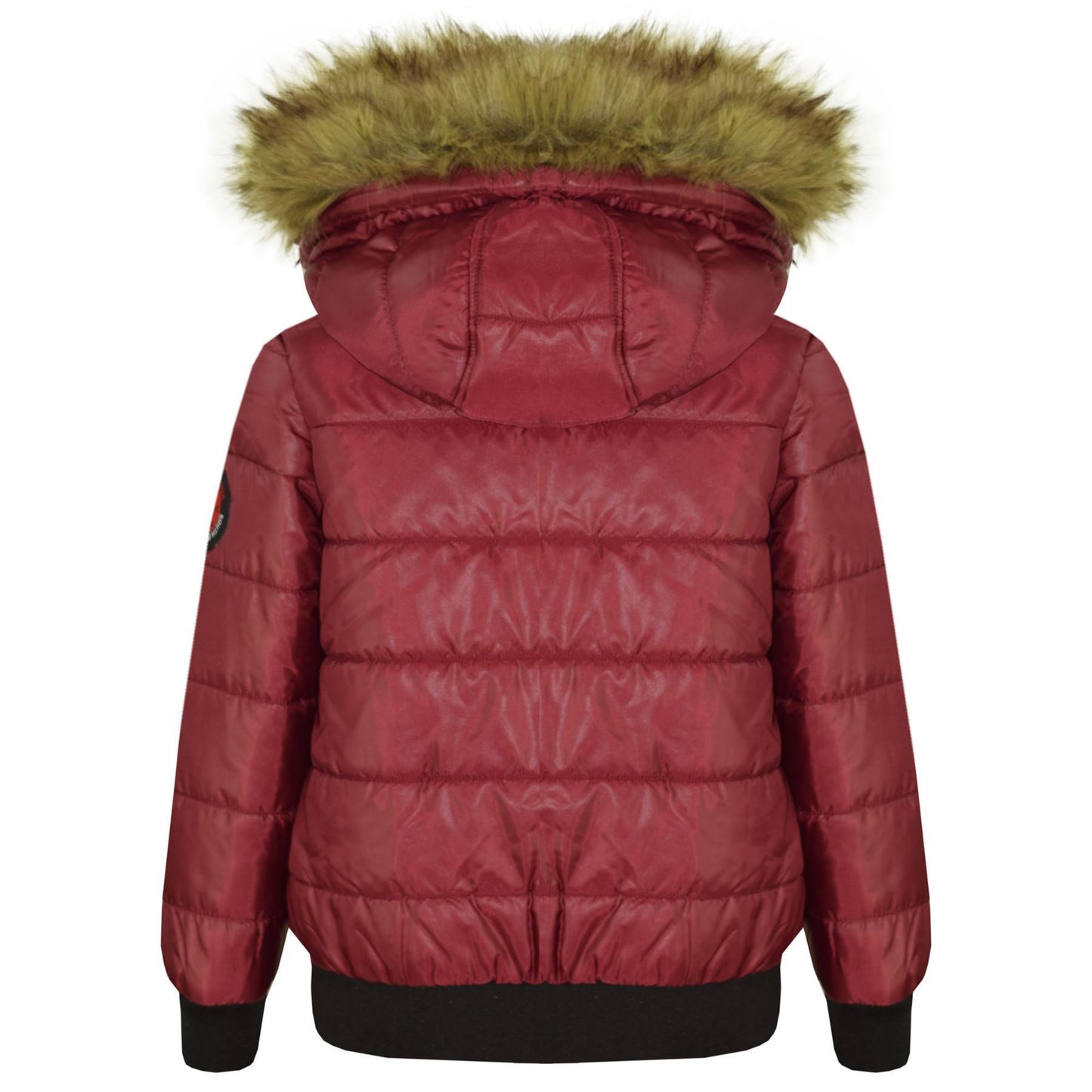 Boys Girls Jackets Kids Maya Faux Fur Hooded Padded Puffer Bubble Coats 5-13 Yrs