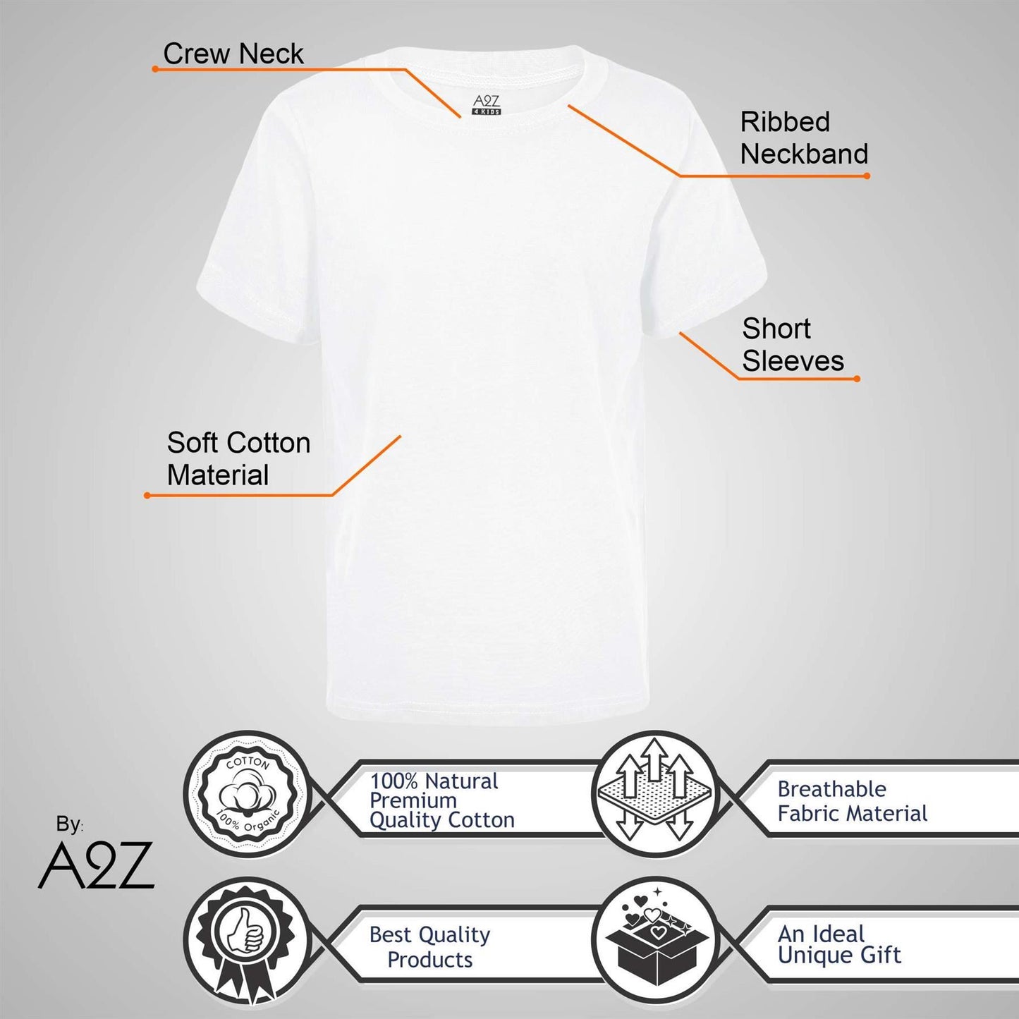 Girls Boys Pack of 10 Plain PE School T Shirts Lightweight Summer Soft Feel Top