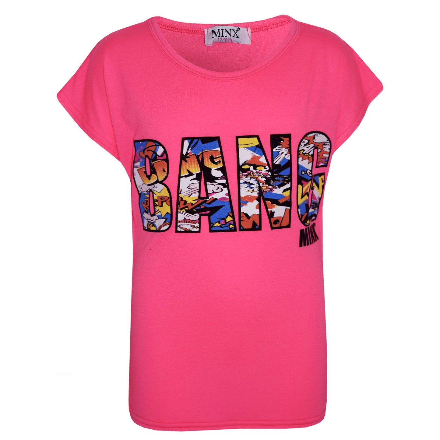 Kids Girls BANG Printed Comic Book Print Fashion Trendy Top New Age 7-13 Years