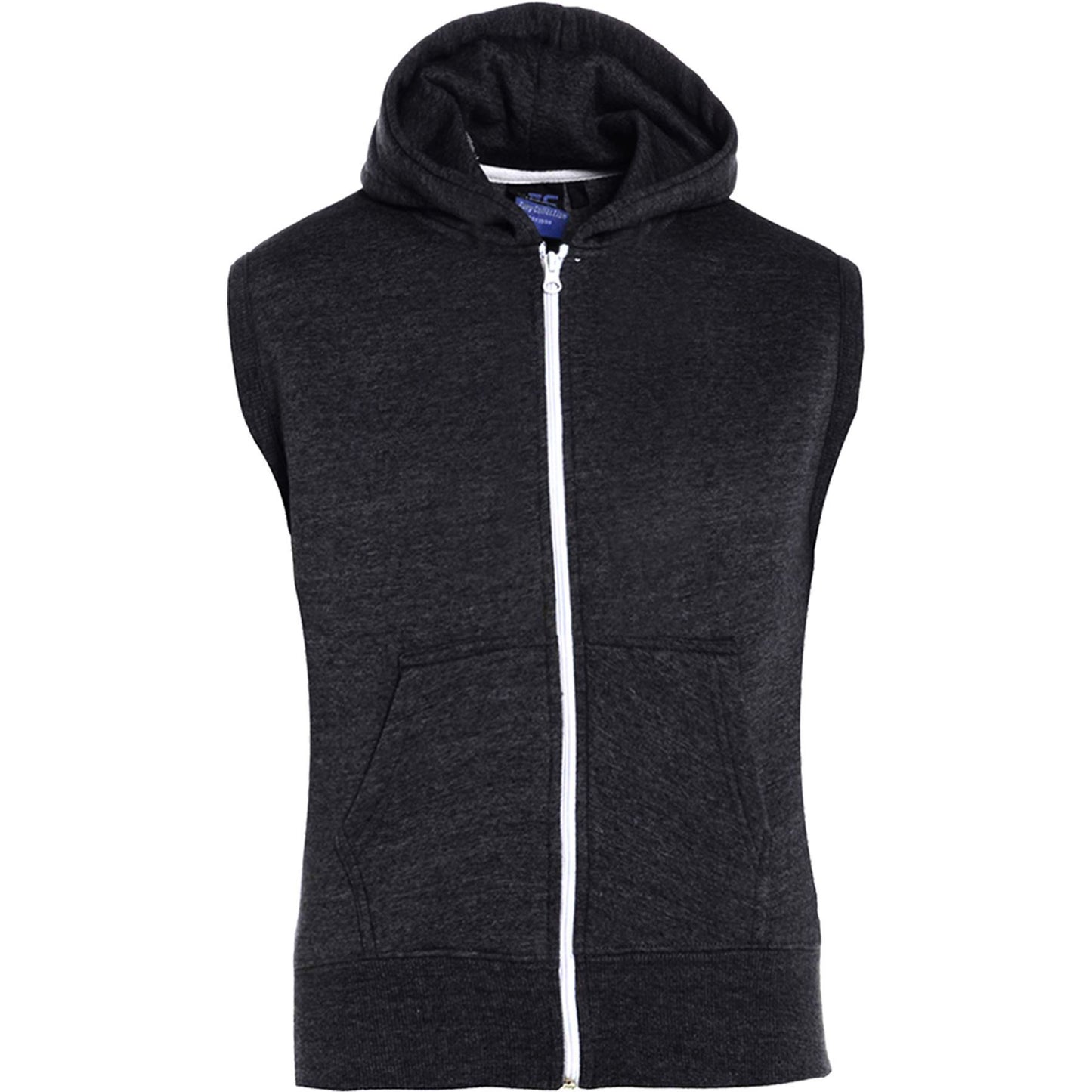 Kids Hooded Gilet Jacket Fleece Fabric No Sleeve Zipper Coat Boys Age 5-13 Year
