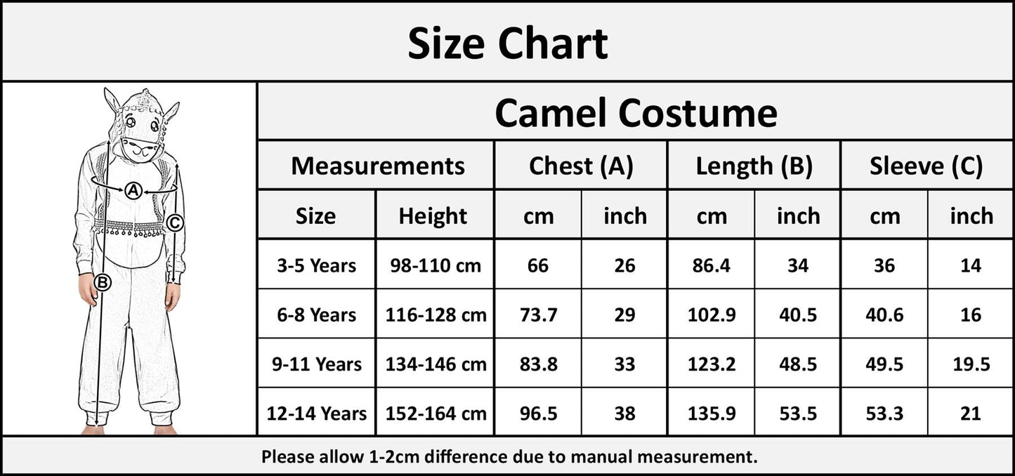 A2Z 4 Kids Girls Boys Xmas Nativity AZ198 Camel Suit Premium Christmas Nativity School Play Camel Fancy Dress Suit for Kids
