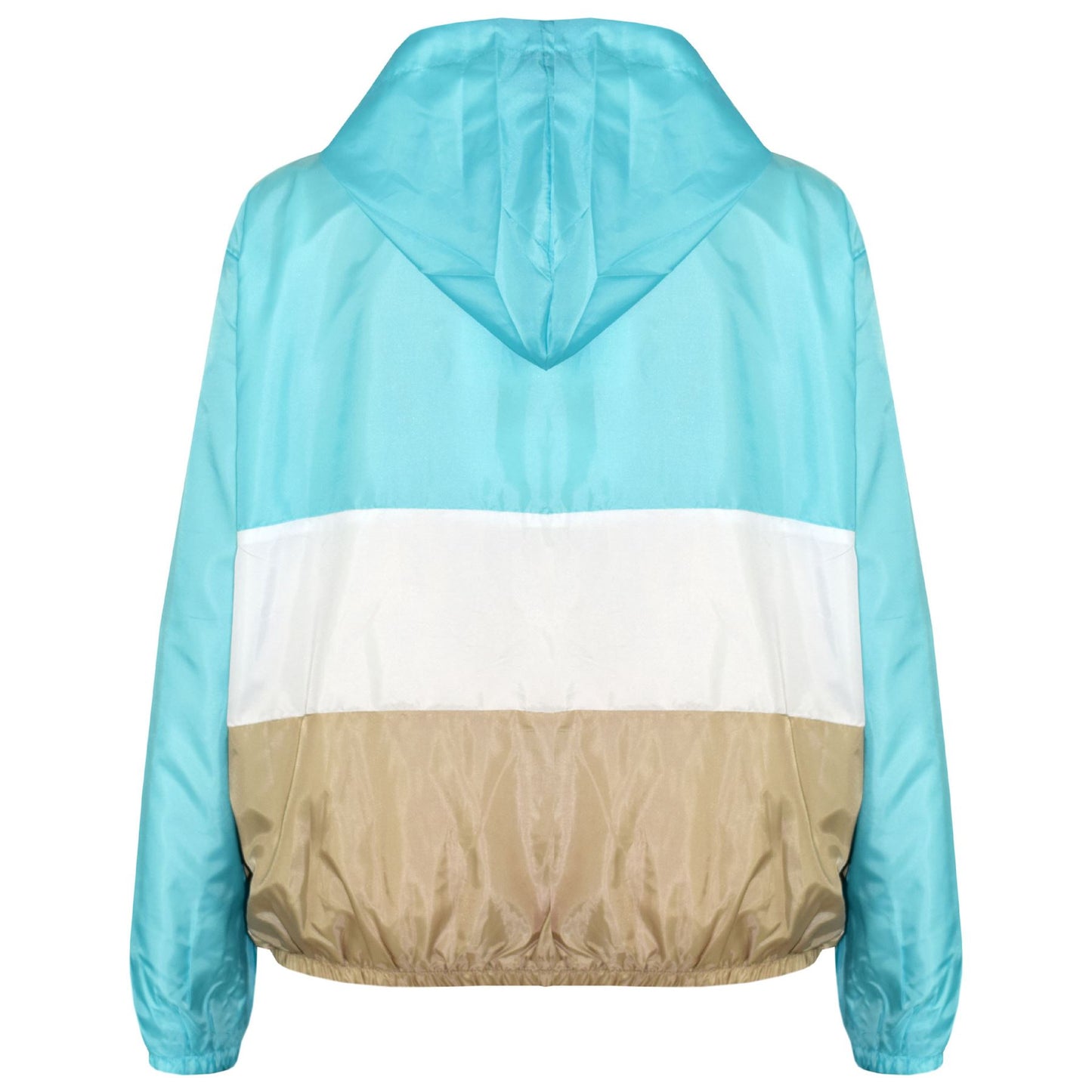 Kids Girls Boys Windbreaker Contrast Panel Jackets Hooded Raincoat Rain Mac 5-13