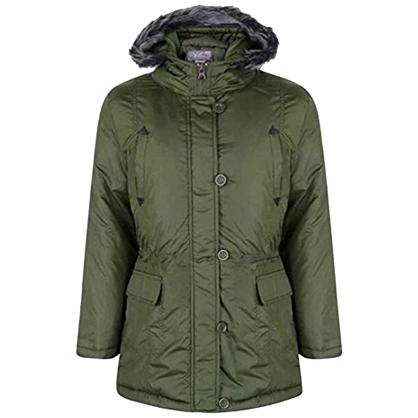 GIRLS PARKA JACKET KIDS PADDED FAUX FUR TRIM HOODED COAT NEW STYLE AGE 7-13 YEAR