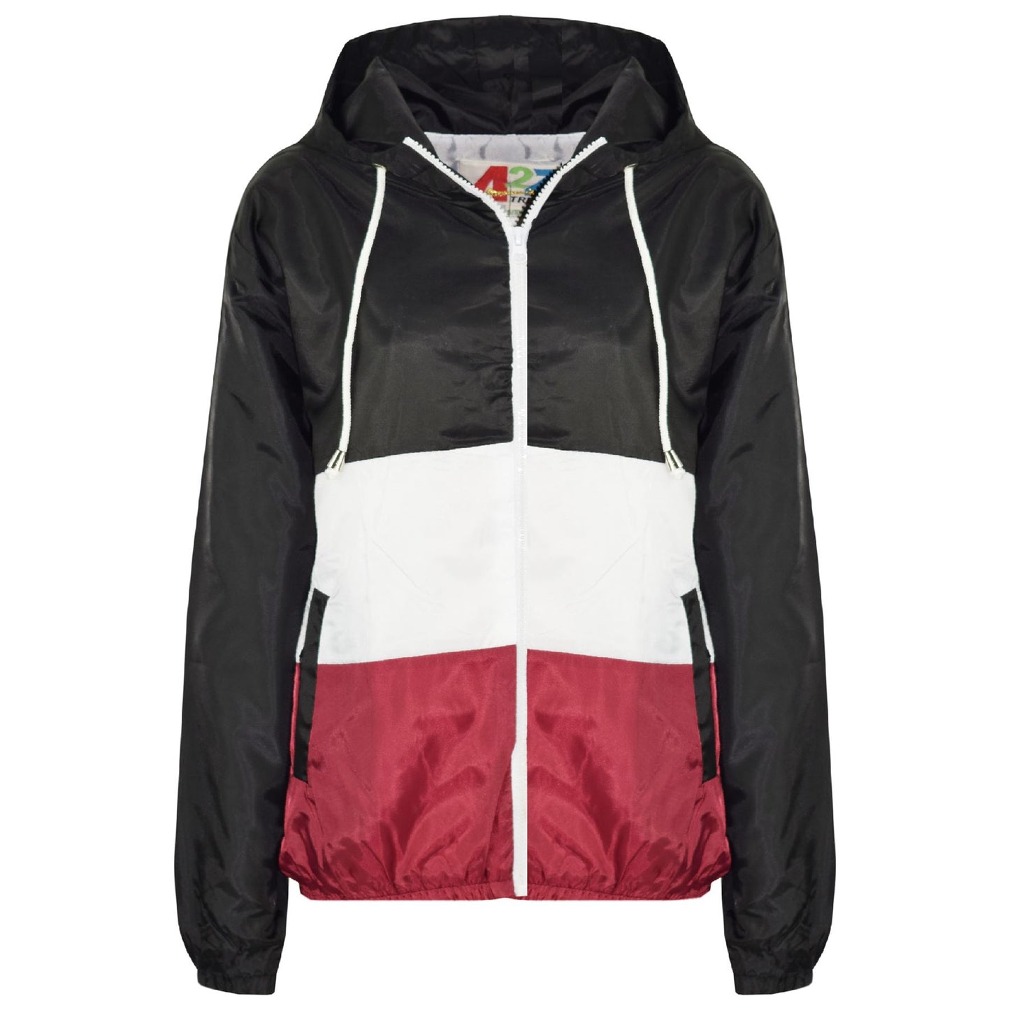 Kids Girls Boys Windbreaker Contrast Panel Jackets Hooded Raincoat Rain Mac 5-13