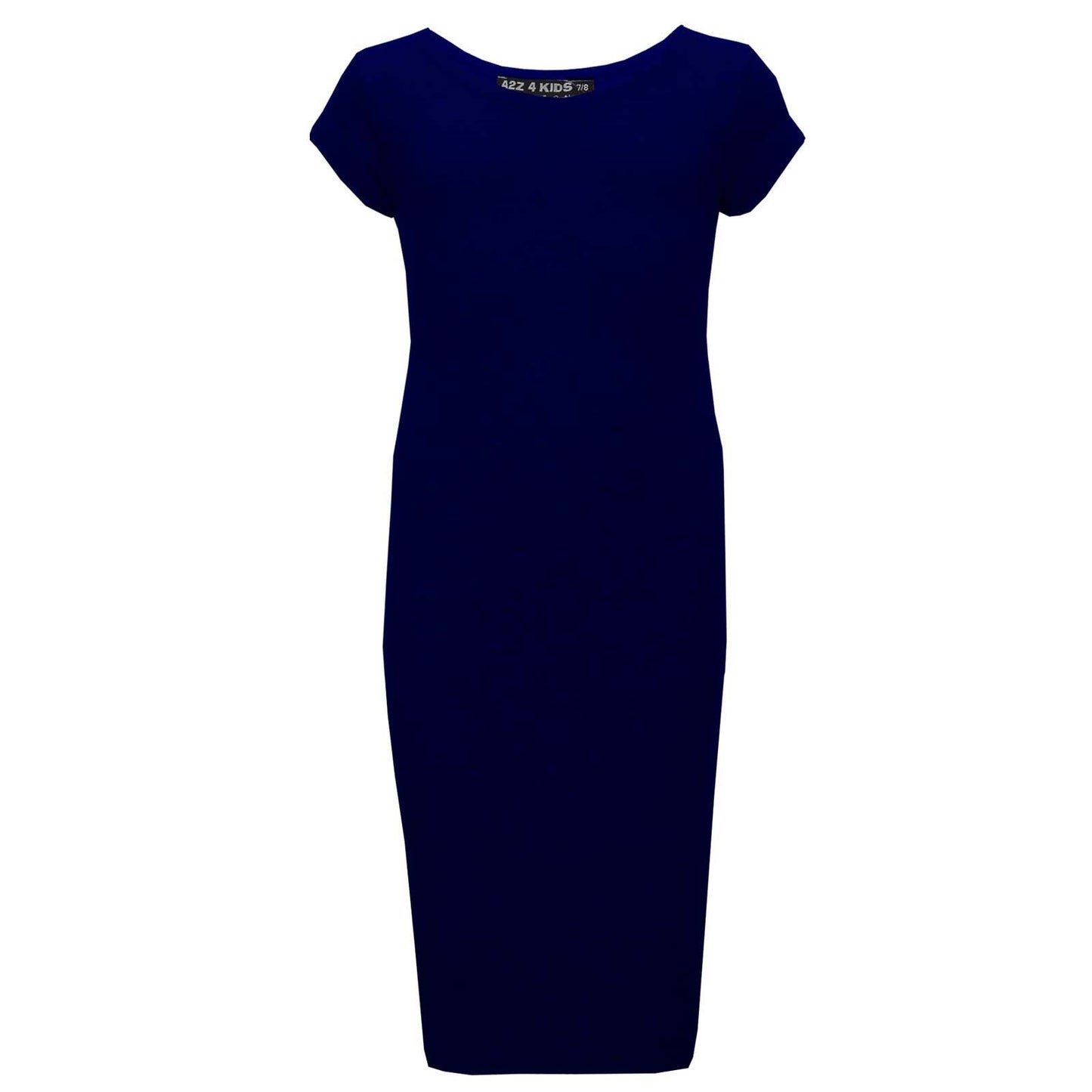 A2Z 4 Kids Girls Bodycon Plain Midi Dress Short Sleeve Dresses Party Costume