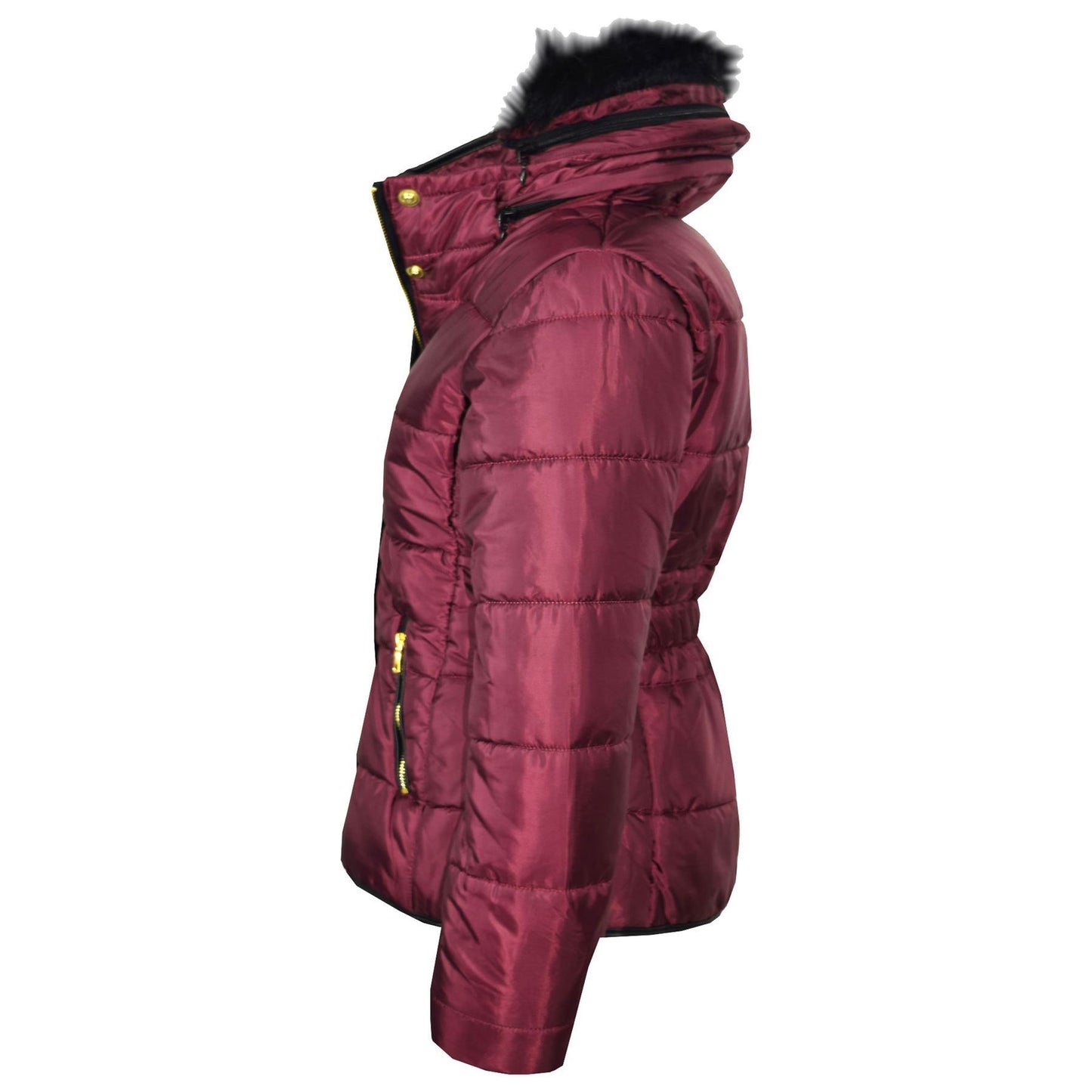 Kids  Girls Padded Puffer Quilted Coat Faux Fur Collar For  Girls Age 3-13 Years