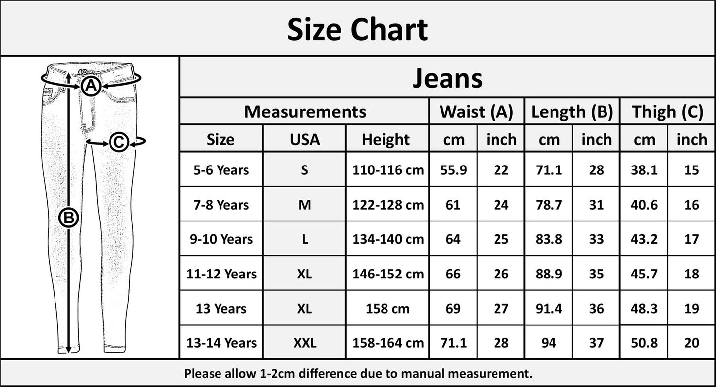 Kids Girls Relaxed Straight Fit Boot Cut Jeans For Teens Stretchy Jeans