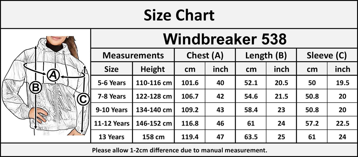 Girls Boys Windbreaker Contrast Hooded Panelled Raincoat Jackets Age 5-13 Years