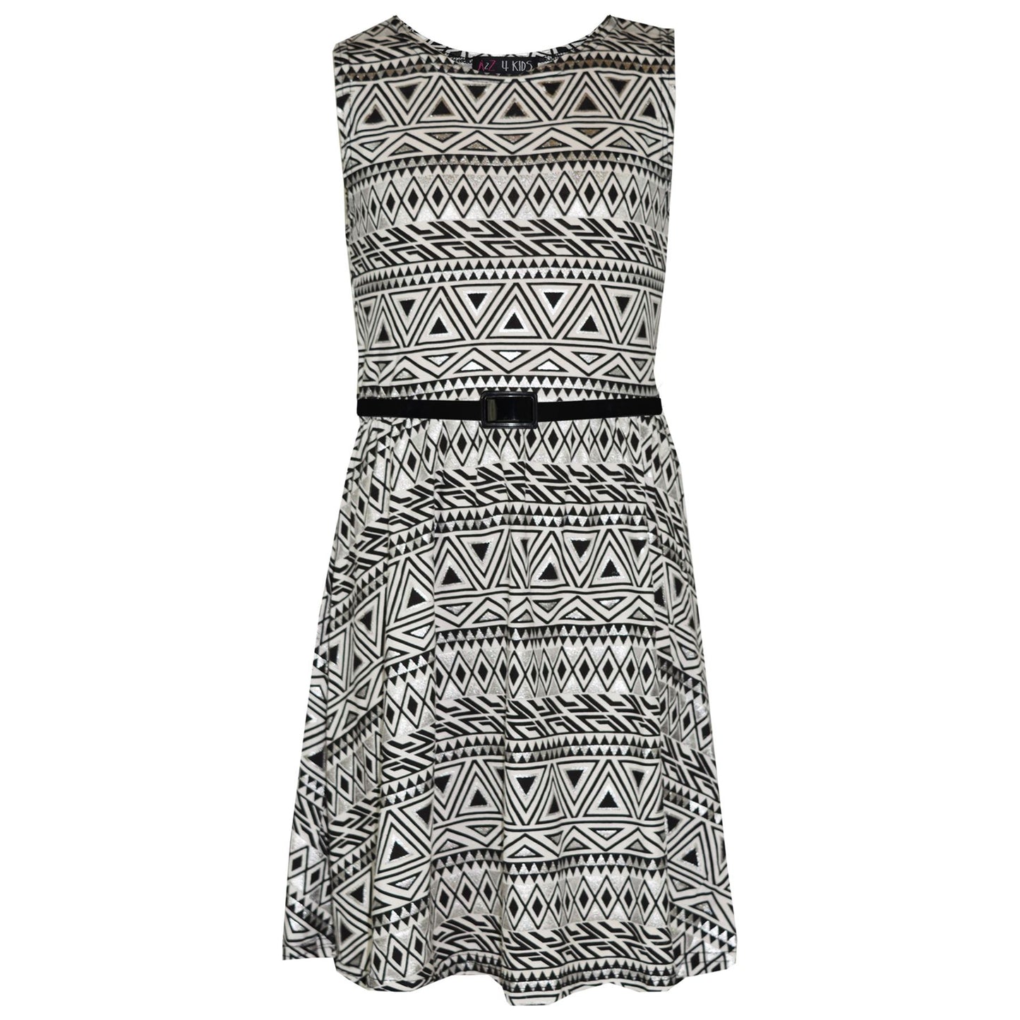 Girls Skater Dress Kids Aztec Print Summer Party Swing Midi Dresses 7-13 Years