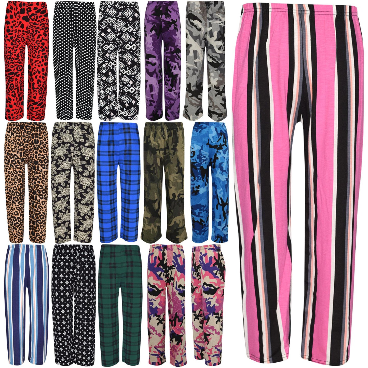 Kids Girls Palazzo Flared Wide Leg Pants Baggy Legging Loose Summer Trouser 7-13