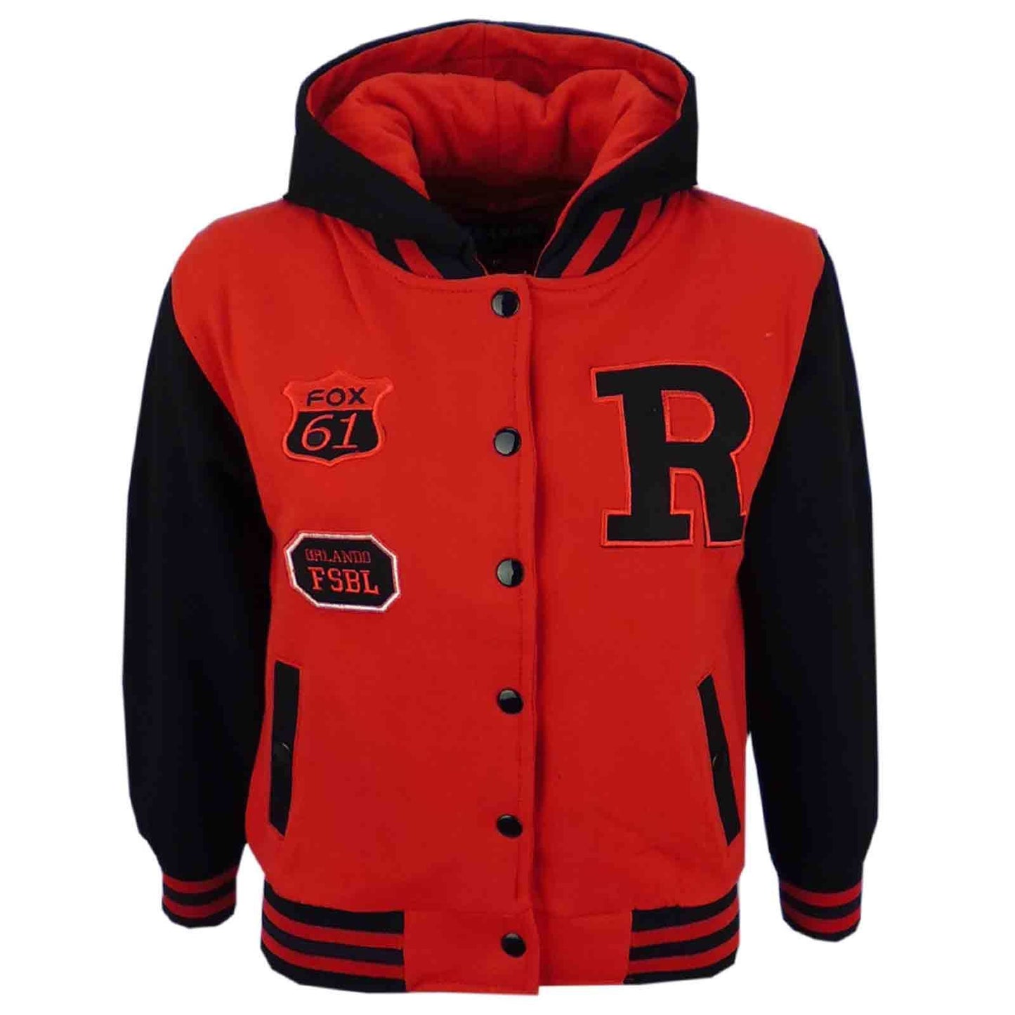 Kids Baseball Hooded R Fashion NYC/FOX Jacket Long Sleeve Coat Girls Boys 2-13Yr