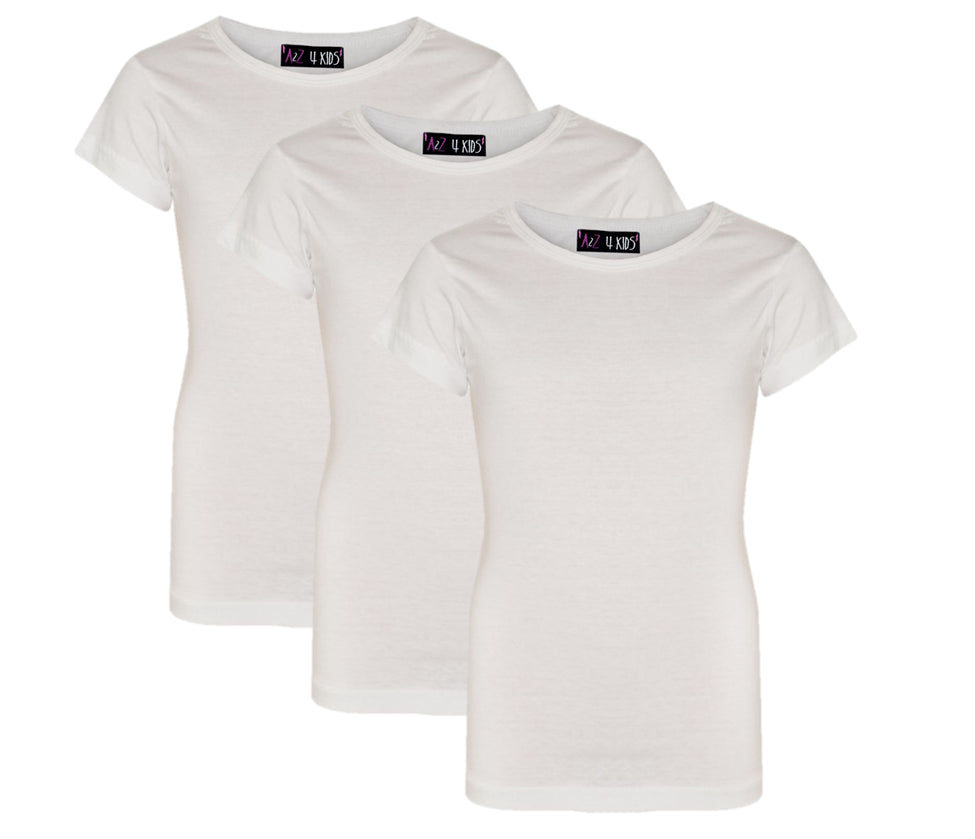 Kids Girls Short Sleeves 3 Pack T Shirts Trendy Stylish Breathable Summer Top