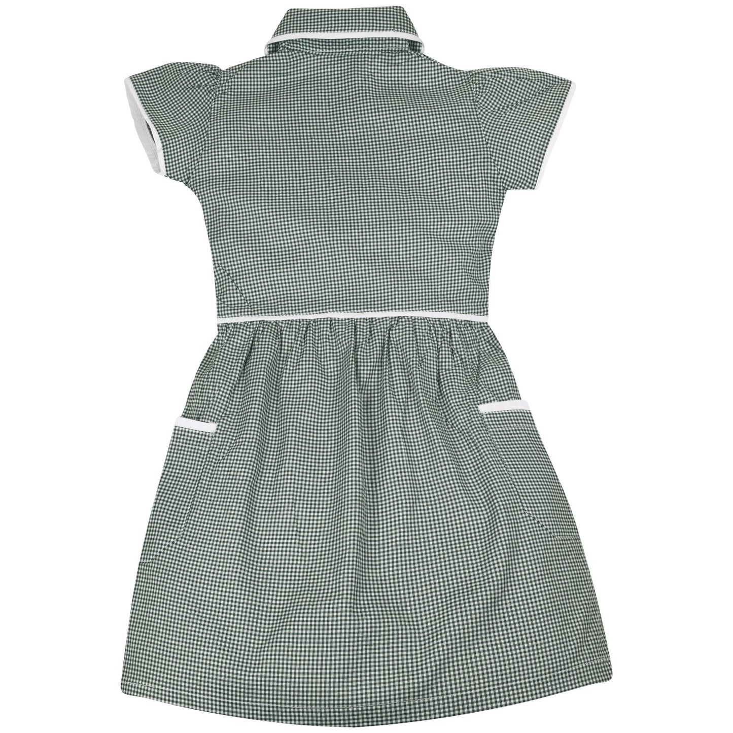 Kids Girls Gingham School Dress Check Dresses With Matching Scrunchies 2-14