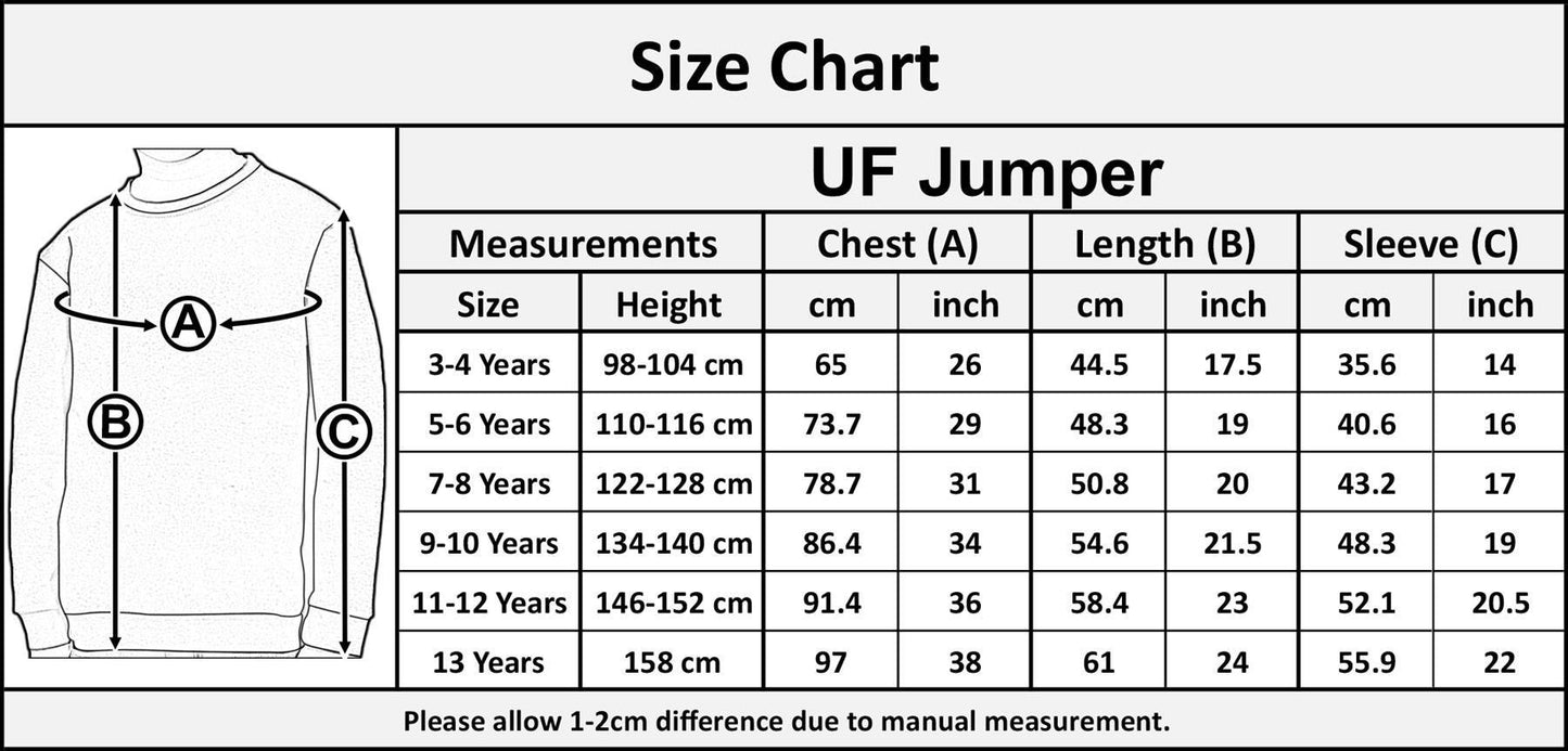 Kids Girls Boys Sweatshirt Plain Crew Round Neck Uniform Age 2-13 Years